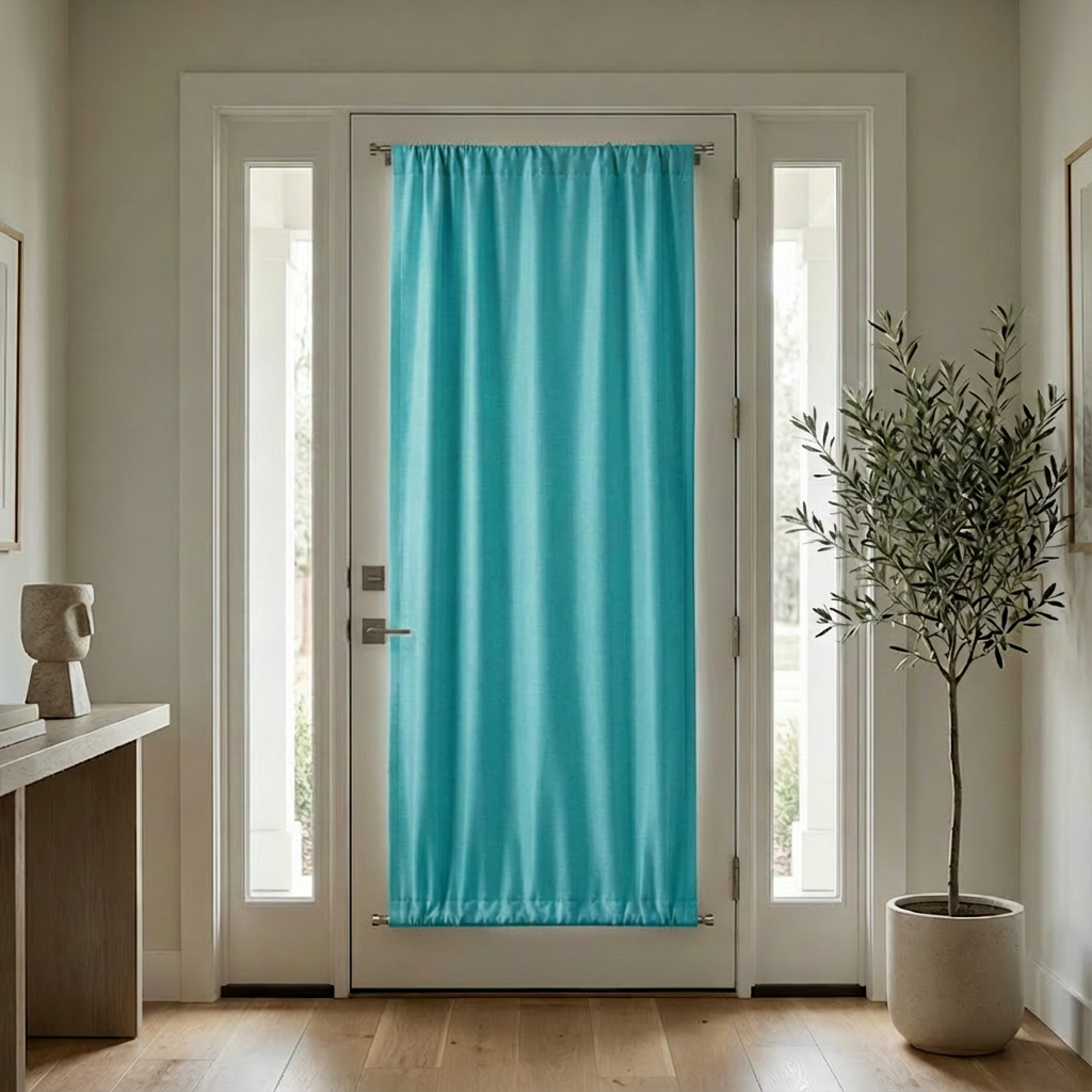 Custom Luxury Silk-Fiber French Door Blackout Curtains-26