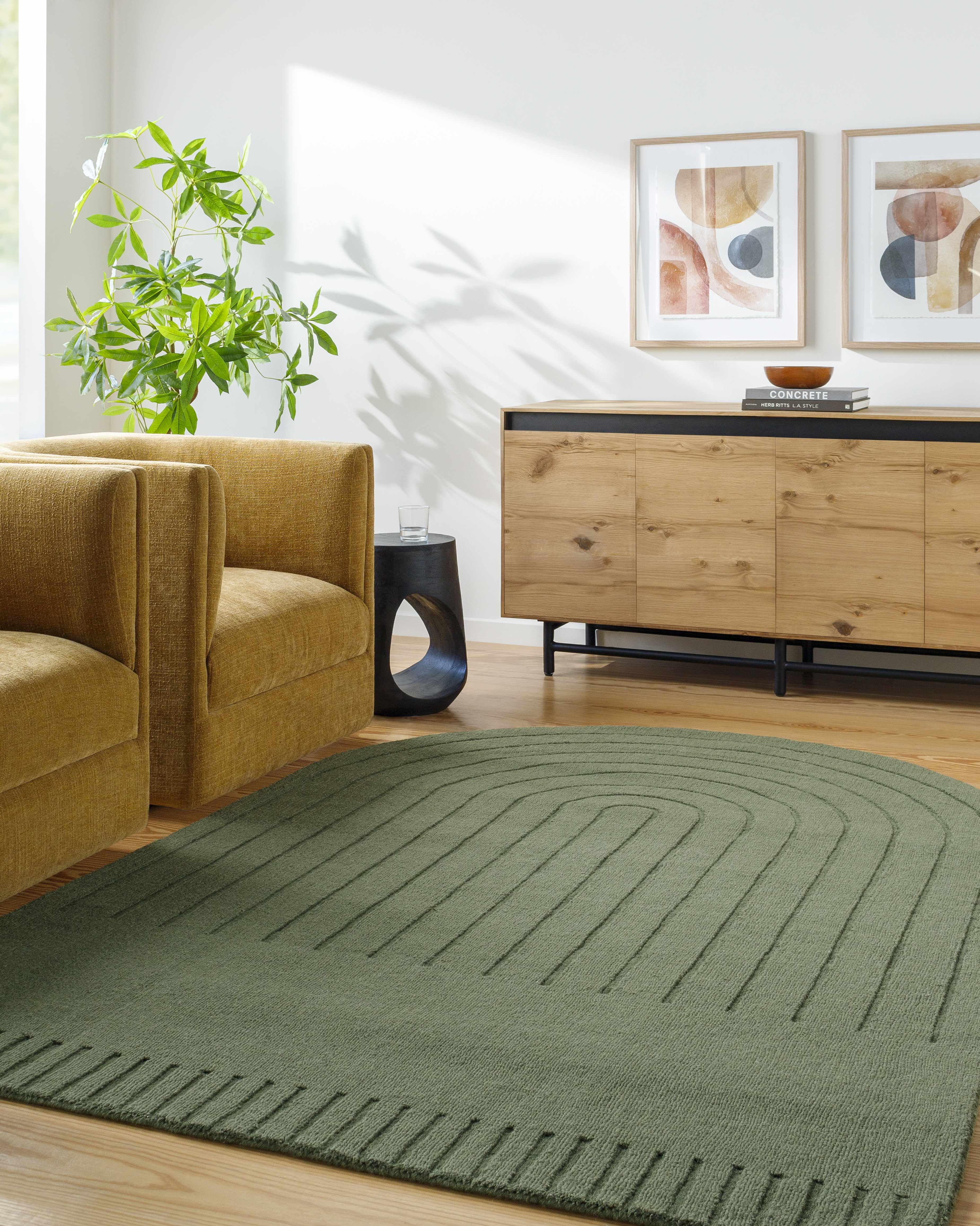 Arnona Green Area Rug