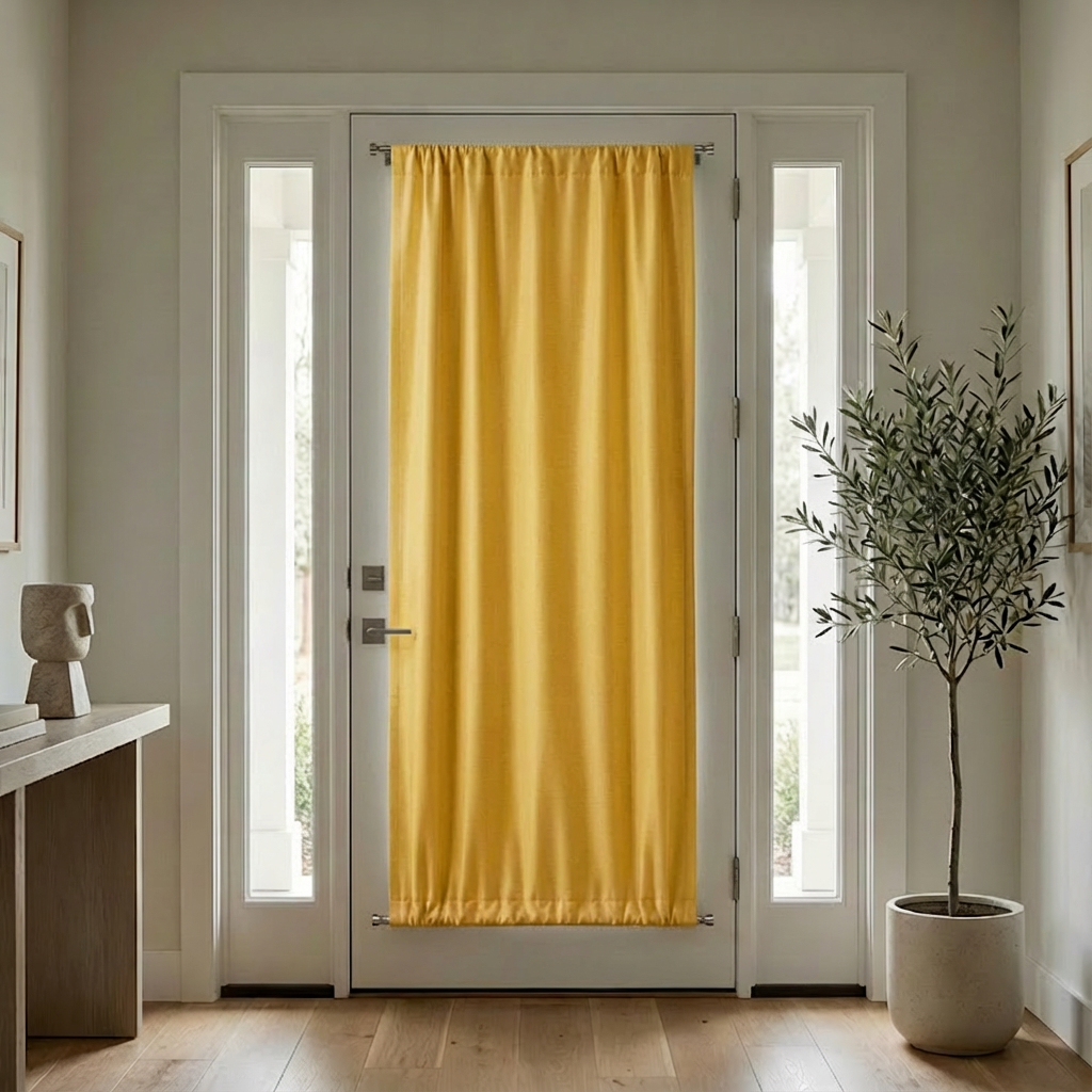 Custom Luxury Silk-Fiber French Door Blackout Curtains-15