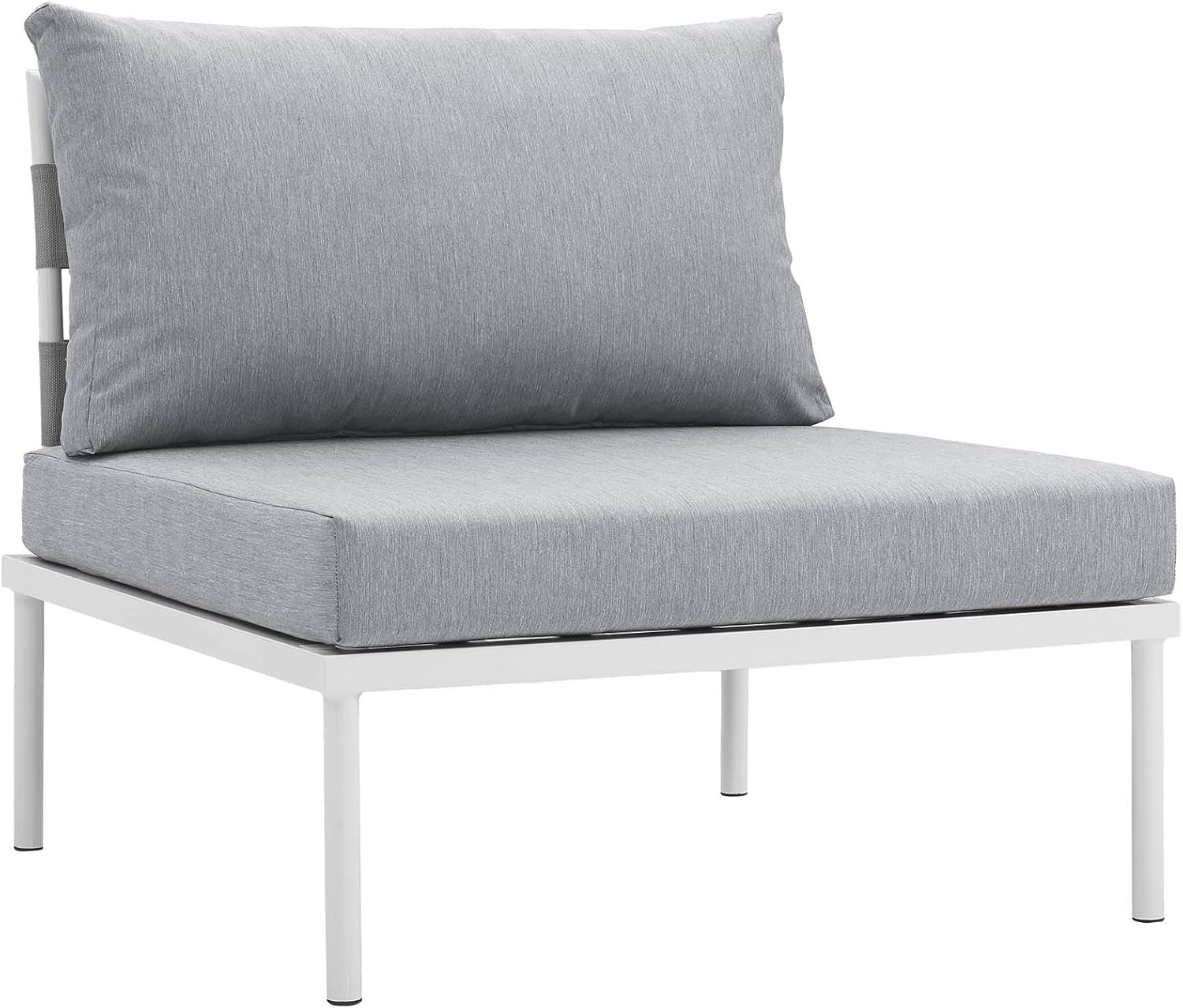 Aluminum Outdoor Patio Sectional Sofa Set White Gray-3