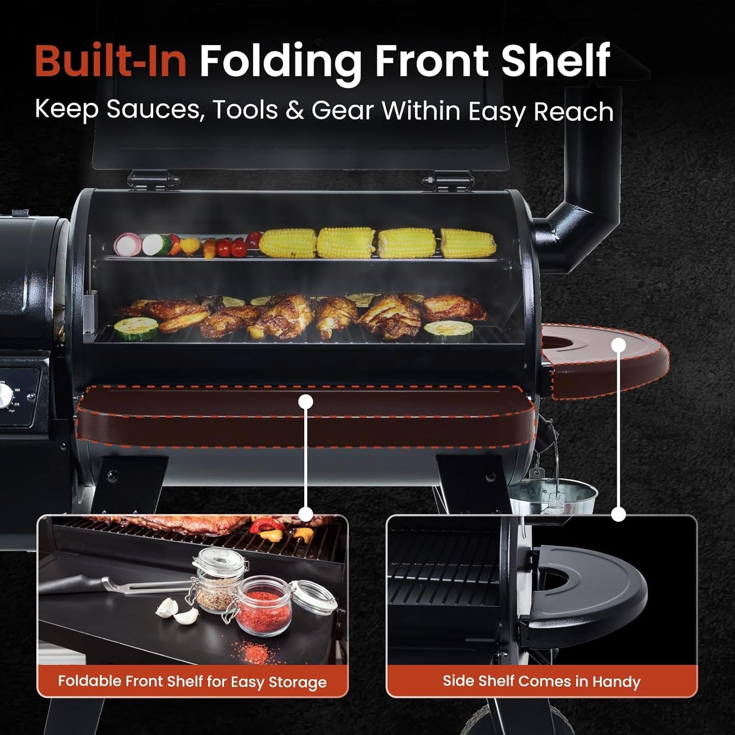 ZPG450A Pellet Grill Smoker 459 Sq In PIDV21 Controller