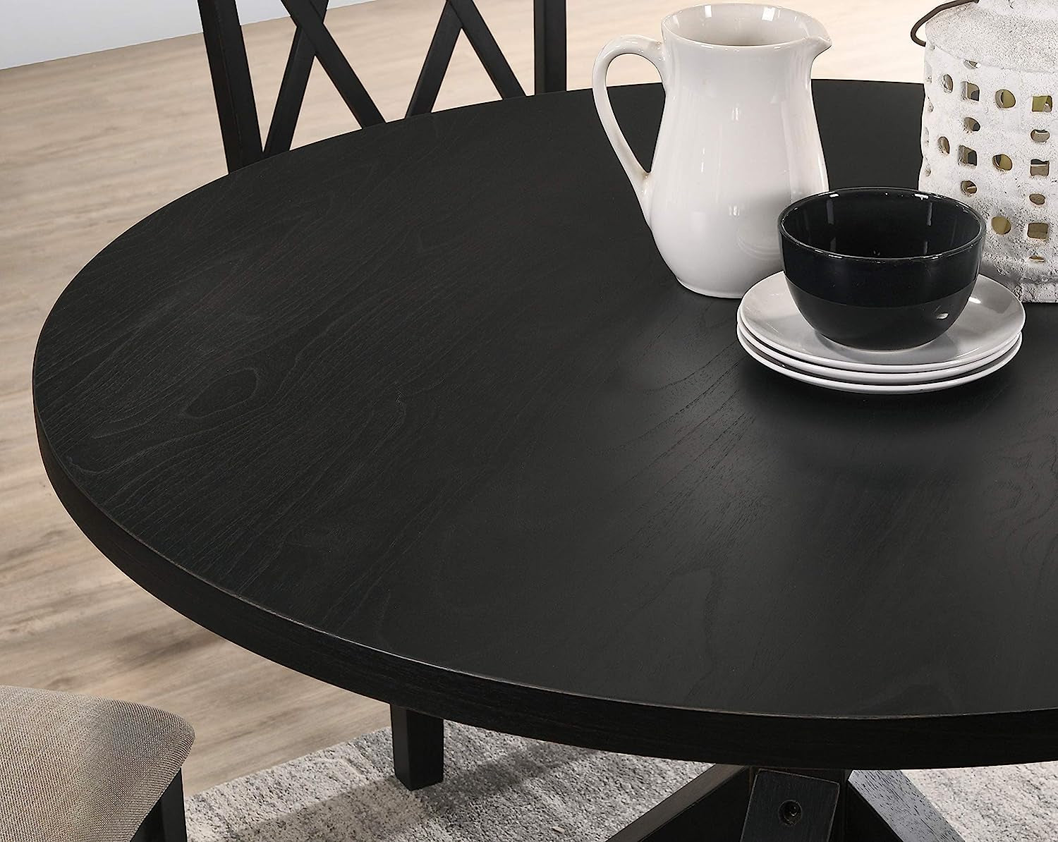 Black Windvale Cross-Buck Base Dining Table-2