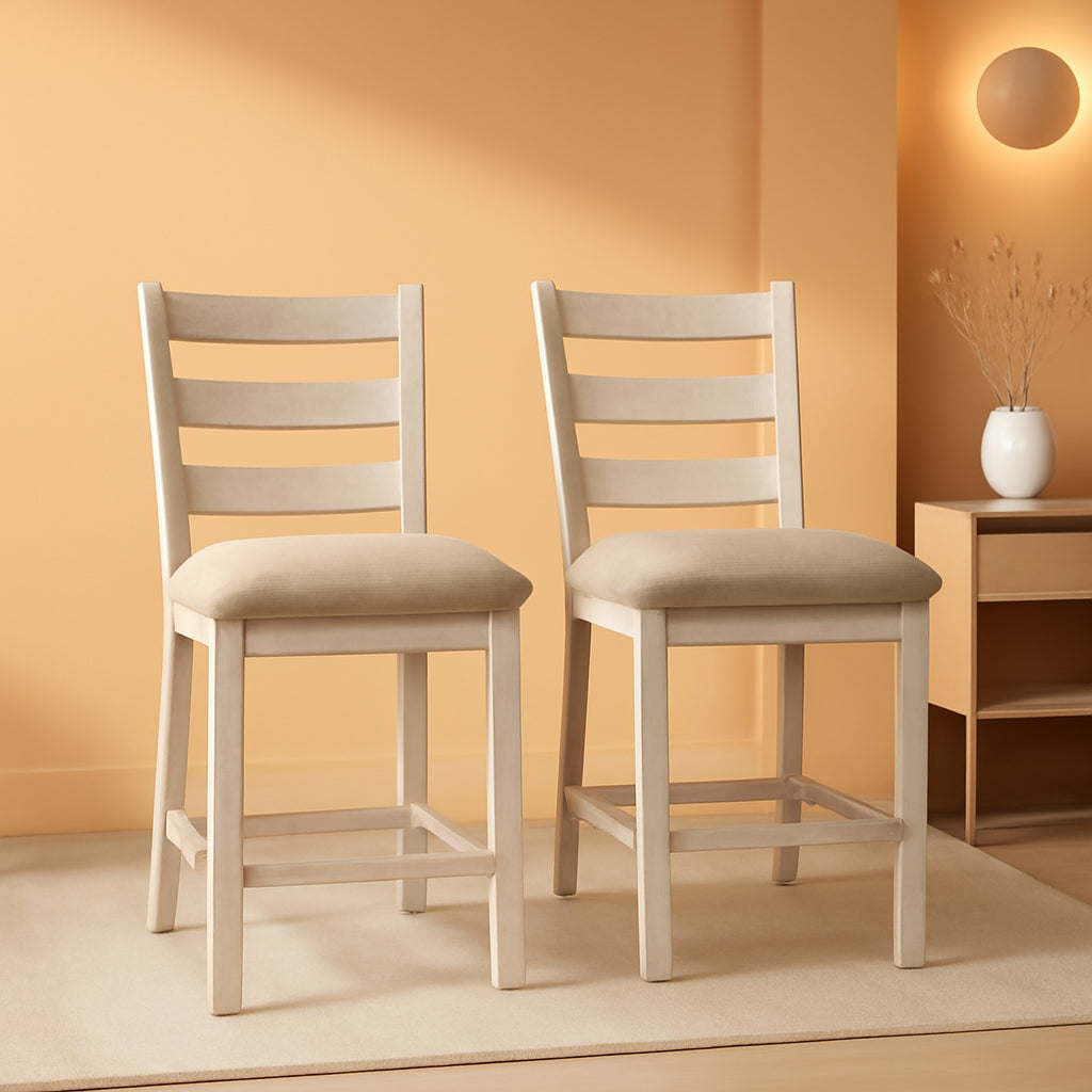 Skempton 24in Counter Height Bar Stool Antique White-0