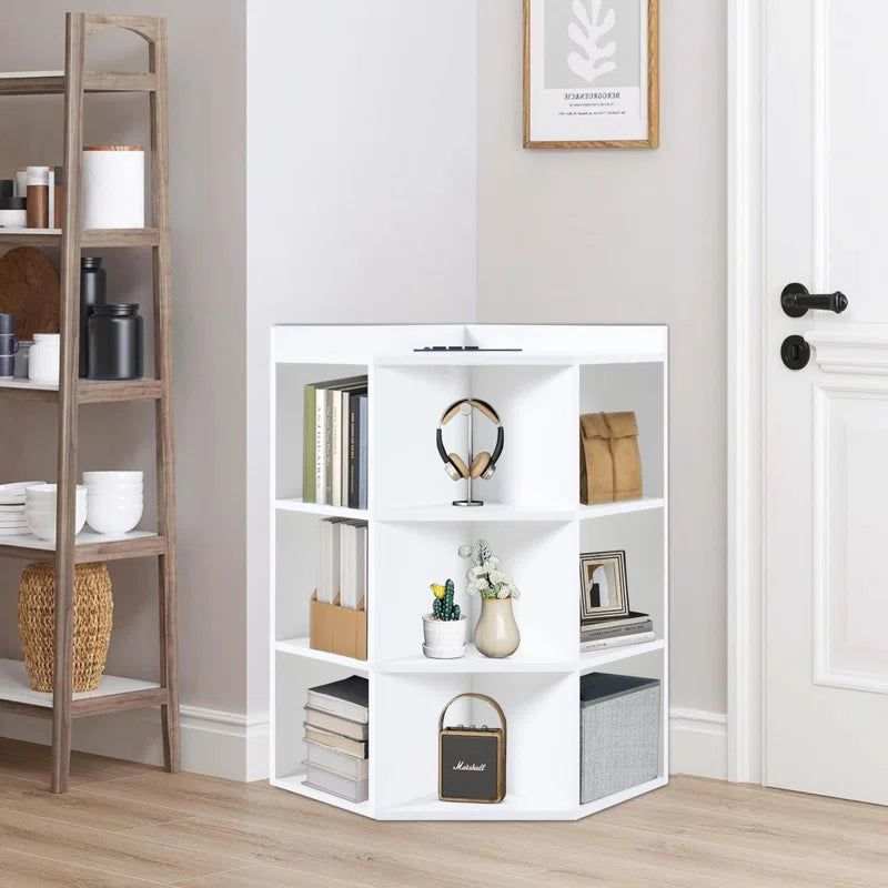 Corner Cabinet StorageUnit With USB Ports And Outlets-0