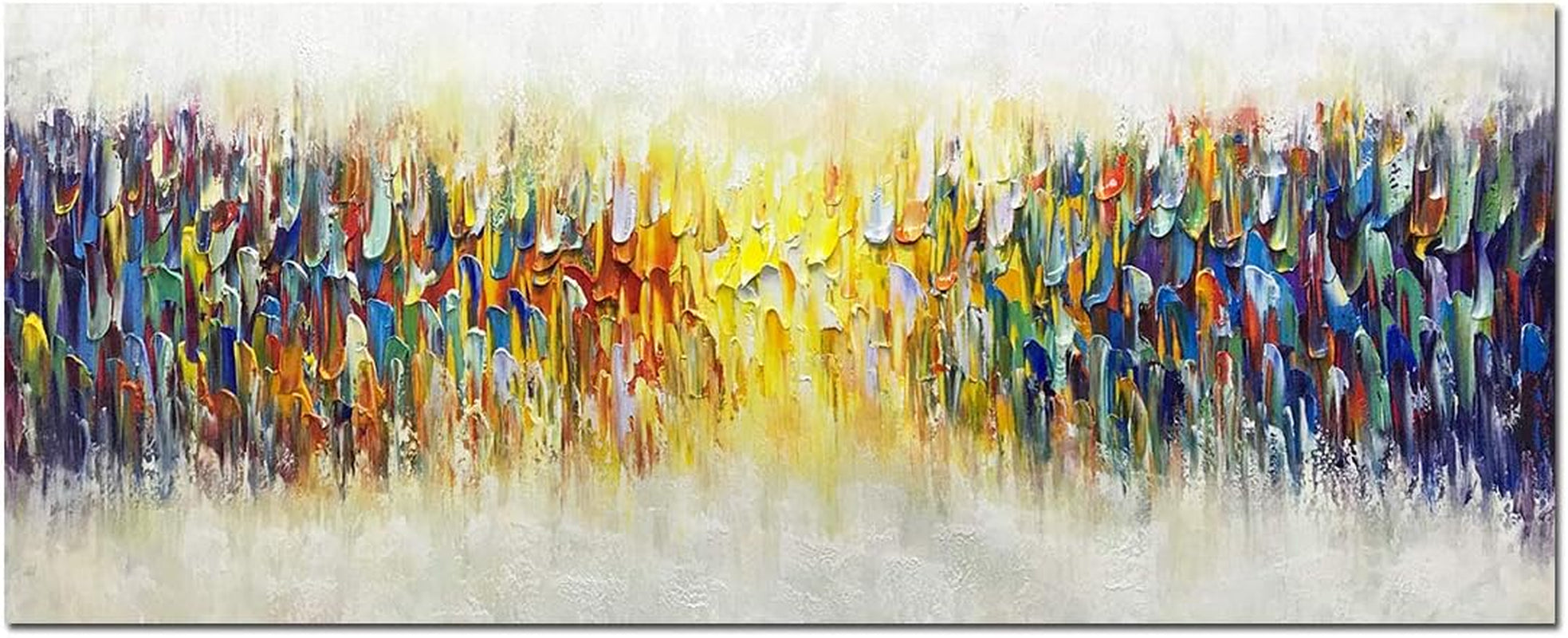 Vibrant Abstract 24x60 Inch Canvas Gallery Wall Art Textured-0