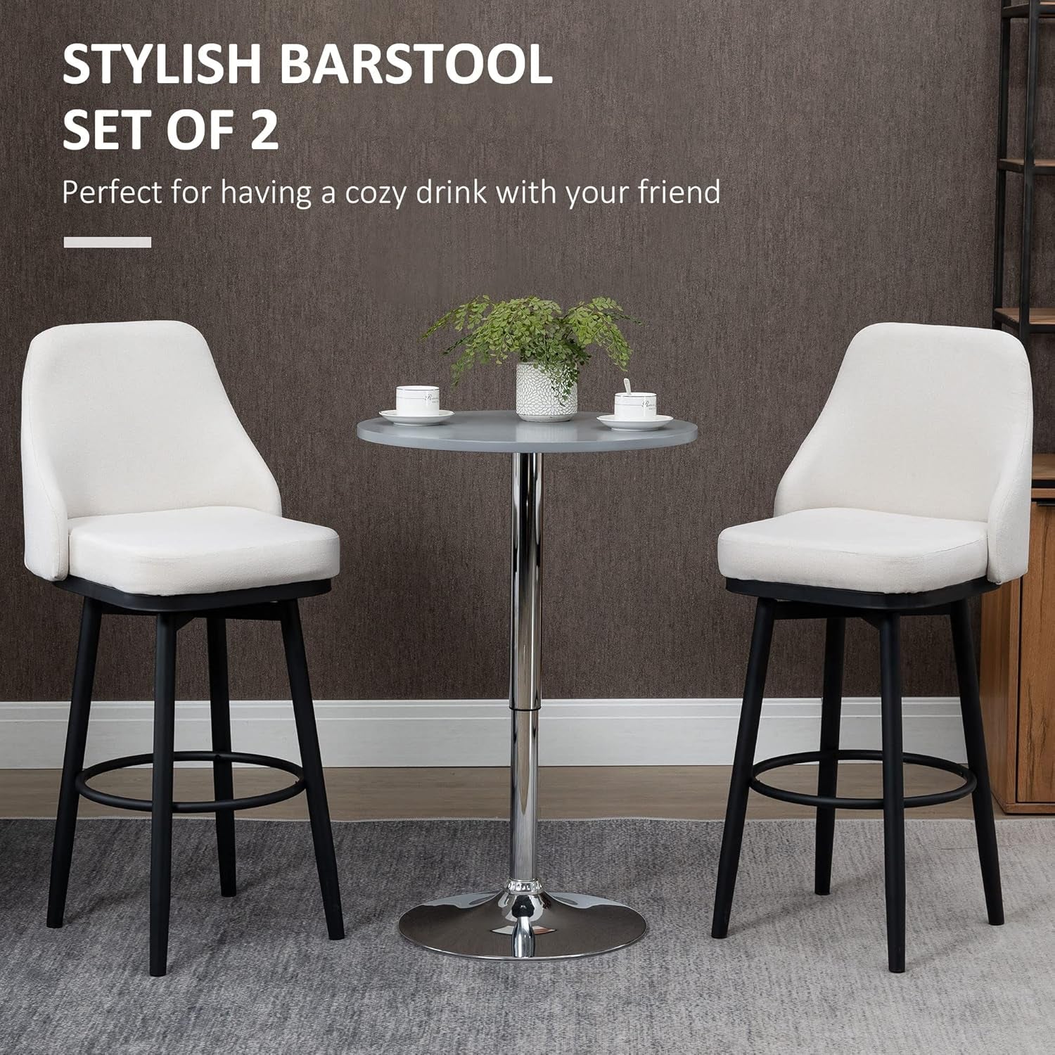 Modern 360 Degree Swivel Bar Stools Set of Two-3