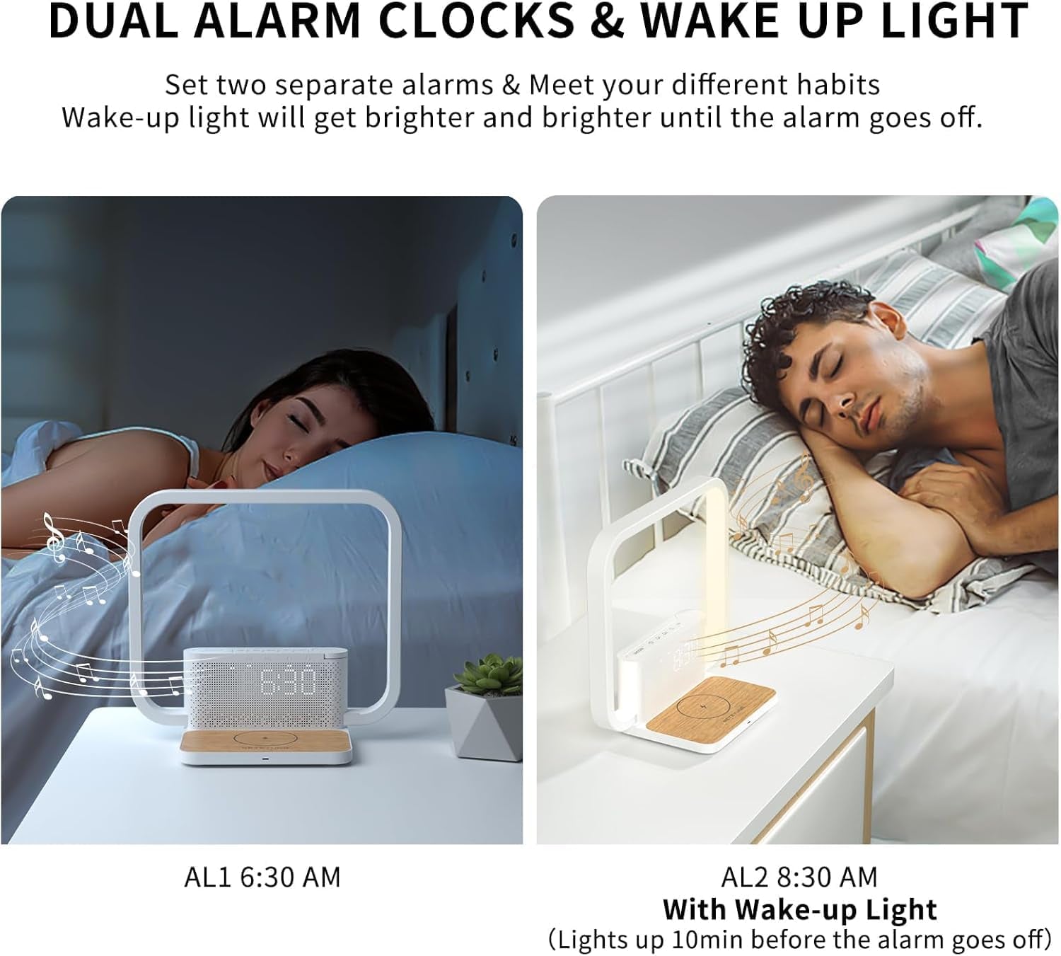 Sunrise Alarm Clock With Wireless Charging Station-3