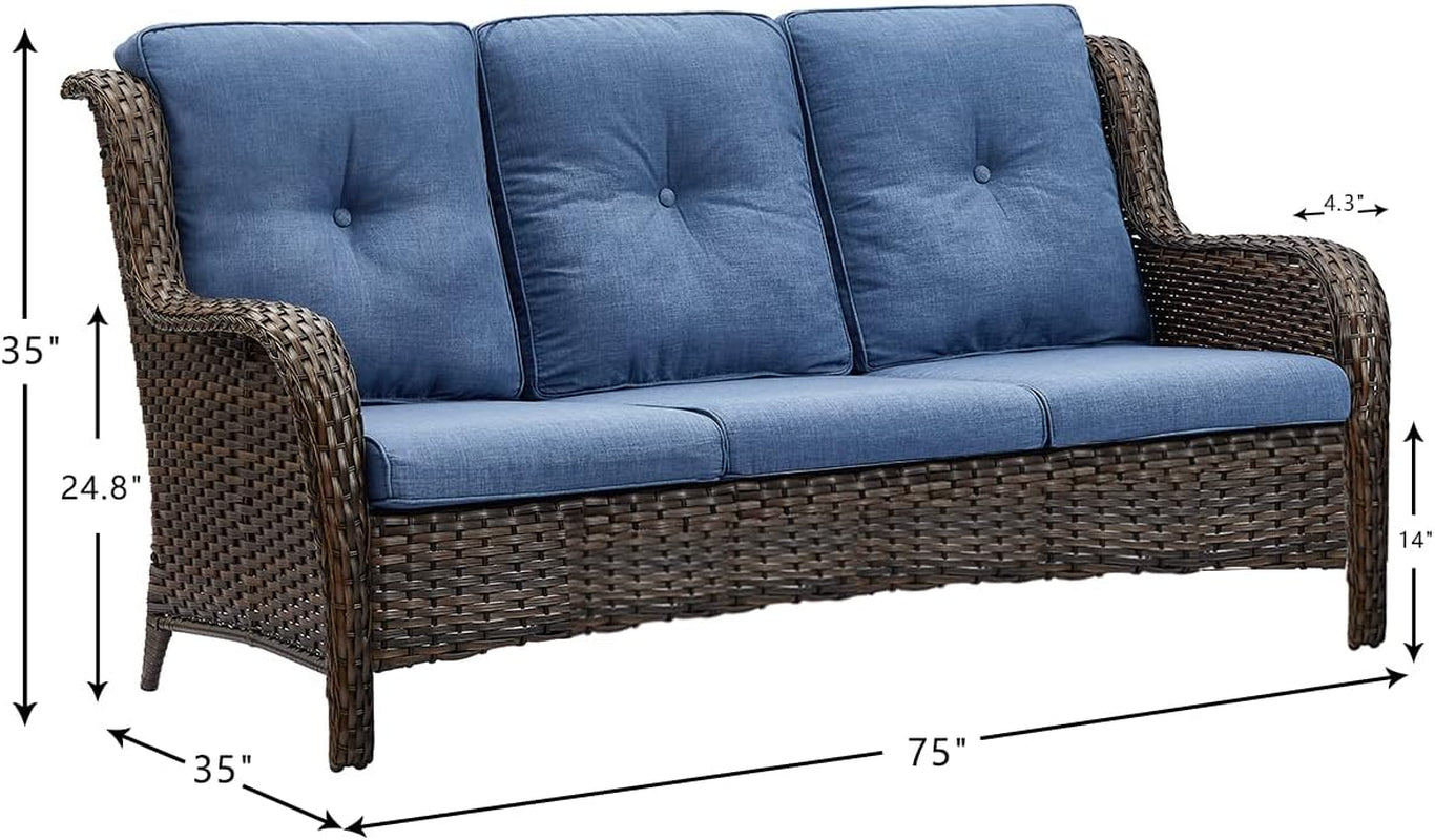 6 Piece Outdoor Patio Furniture Set With Swivel Chairs-1