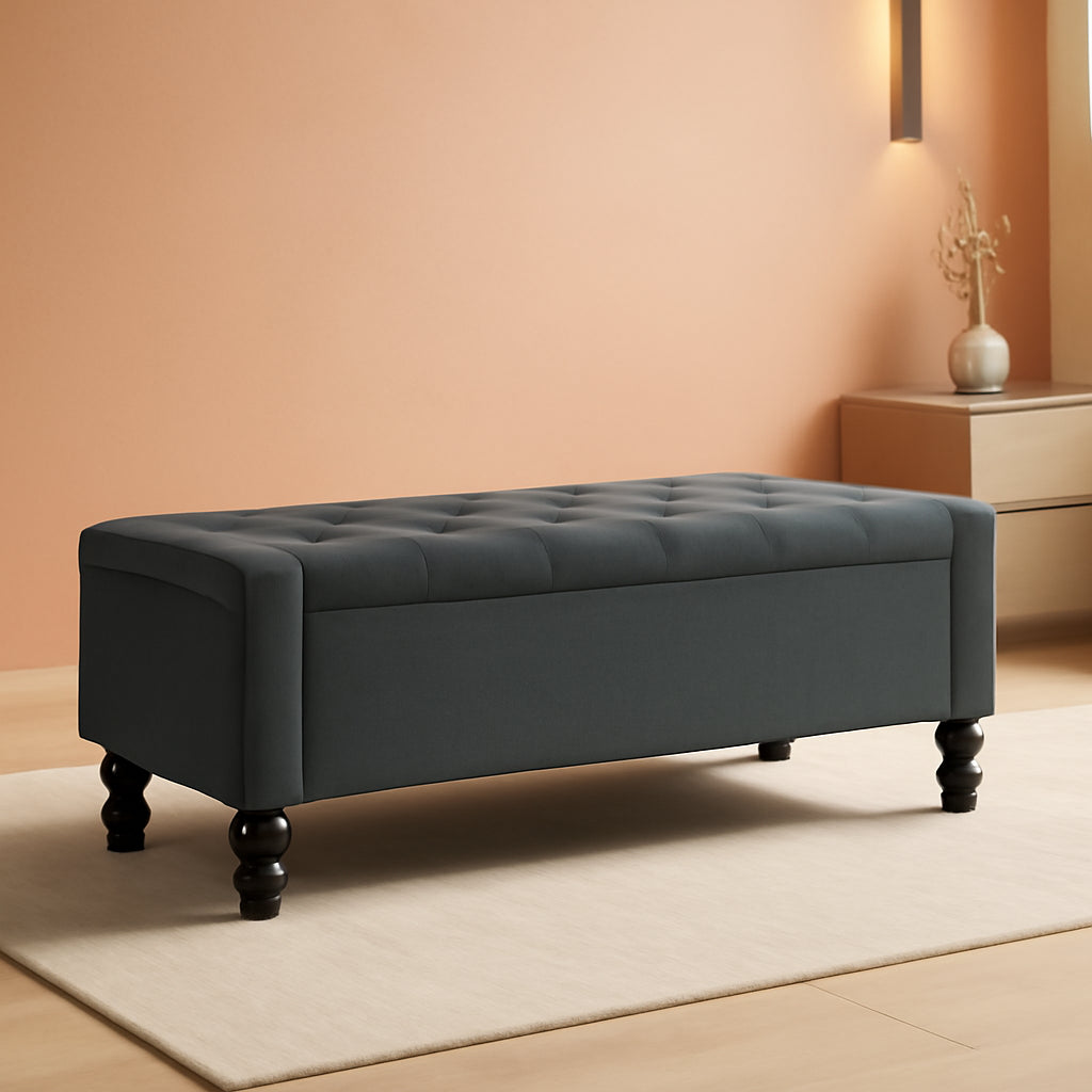 Storage Ottoman Bench Featuring Dual Safety Hinges-0