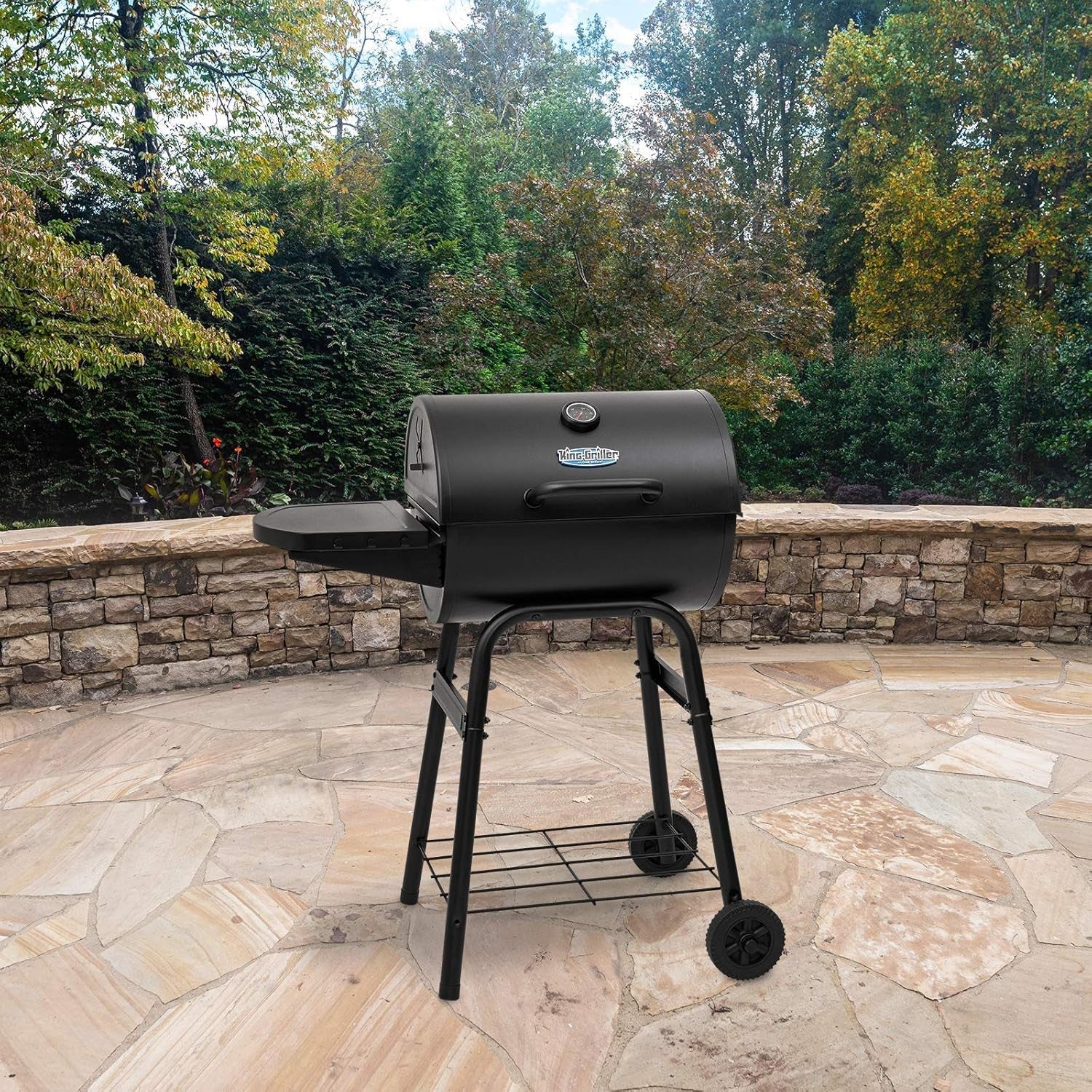 Gambler Charcoal Grill And Smoker 315 Sq In Matte Black