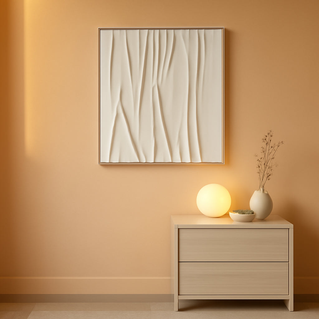 Beige Textured Wall Art 28 By 40 Inches Framed Masterpiece-0