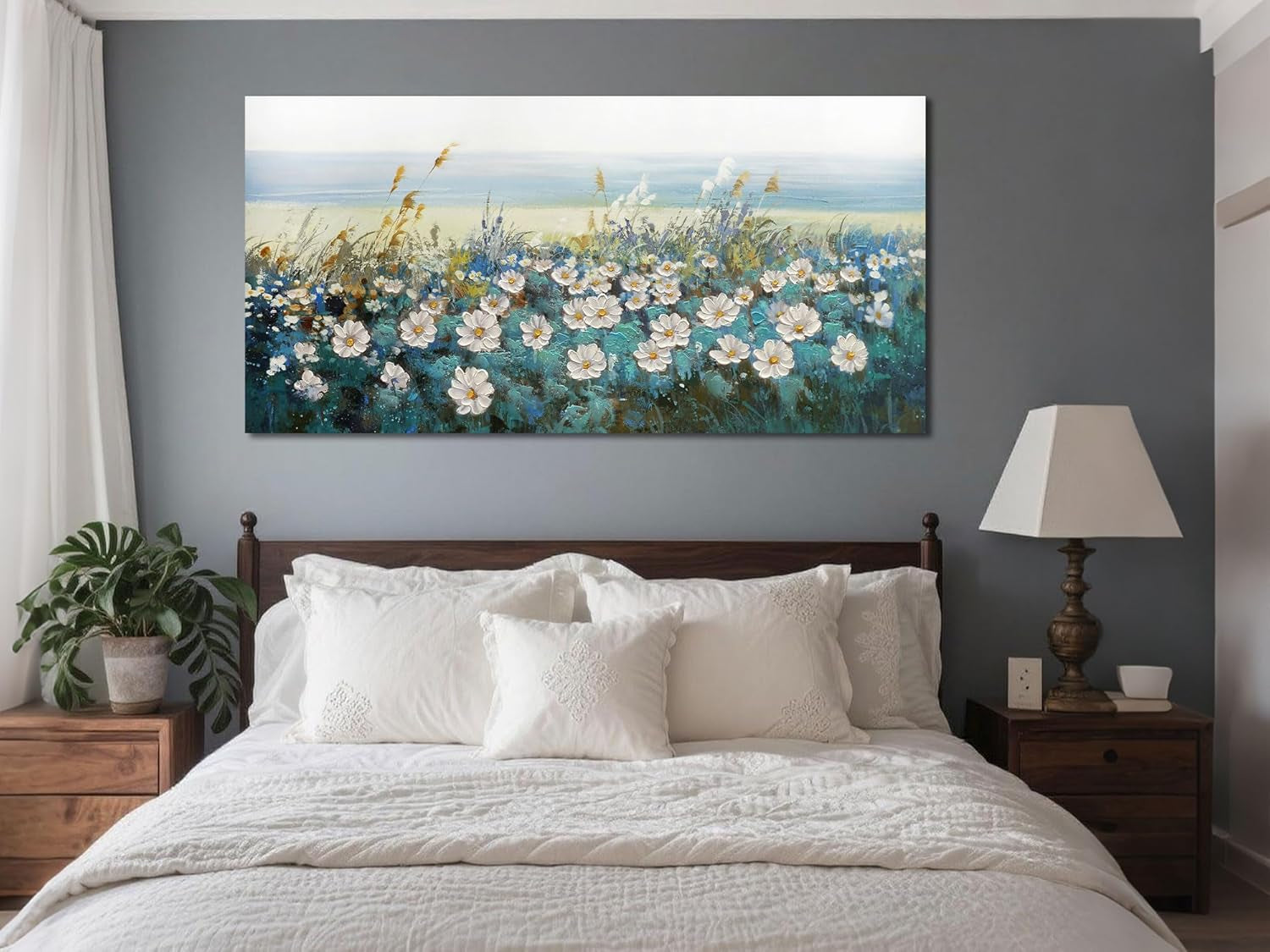 58x29 Inch TexturedDaisy Gallery Wrapped Extra Large Wall Art Canvas-3