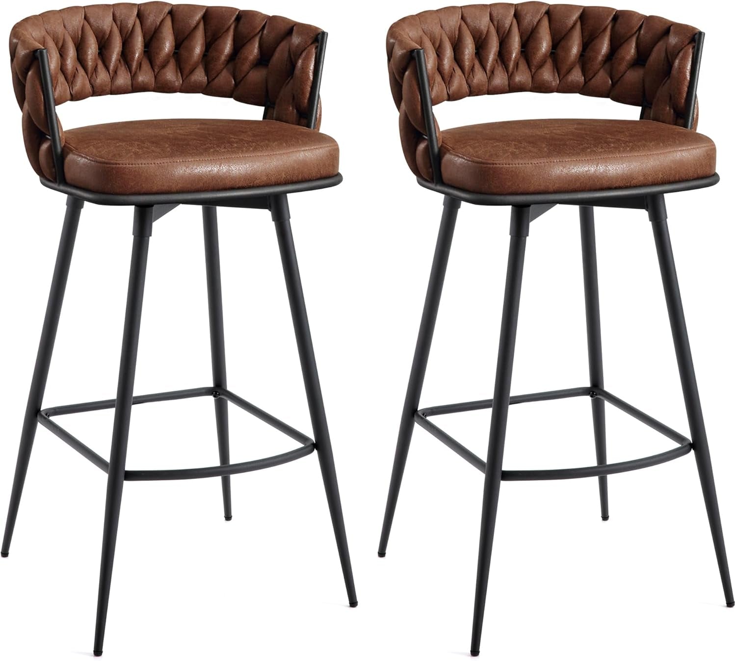Elegant Swivel Bar Stools Set of Two 26 Inch-0