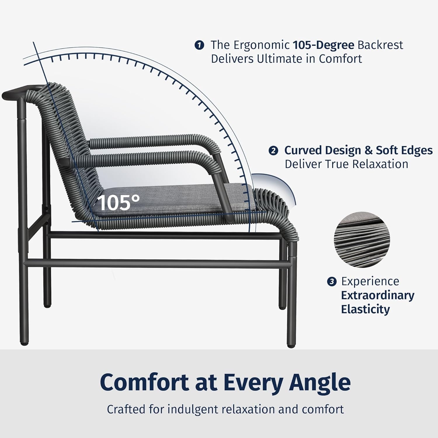 Stylish Four Piece Patio Furniture Set for Outdoor Comfort-2