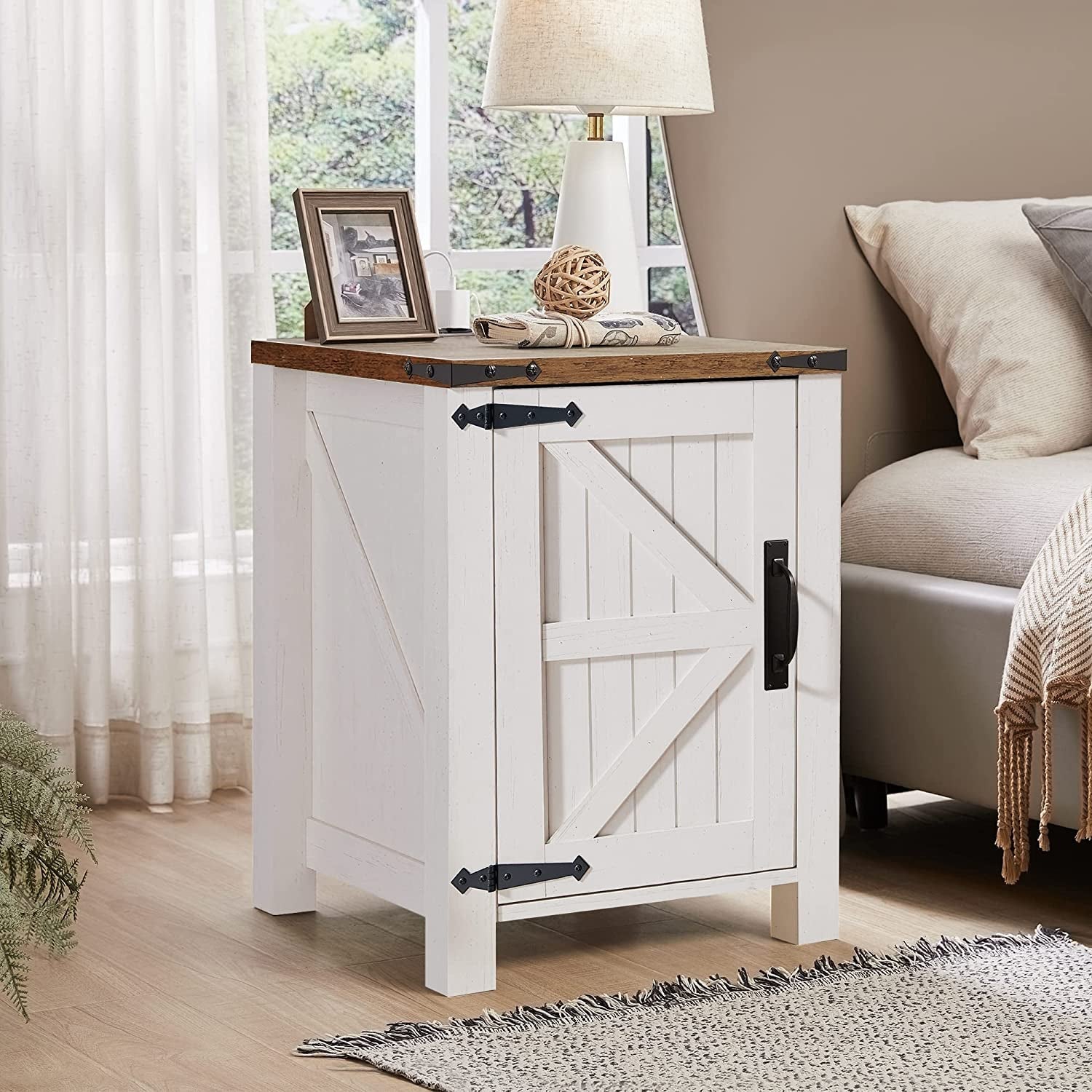 Nightstand with Charging, Antique-2