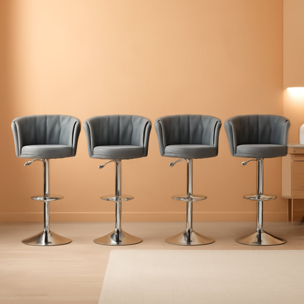 Modern Velvet Swivel Bar Stools Set of Four-0