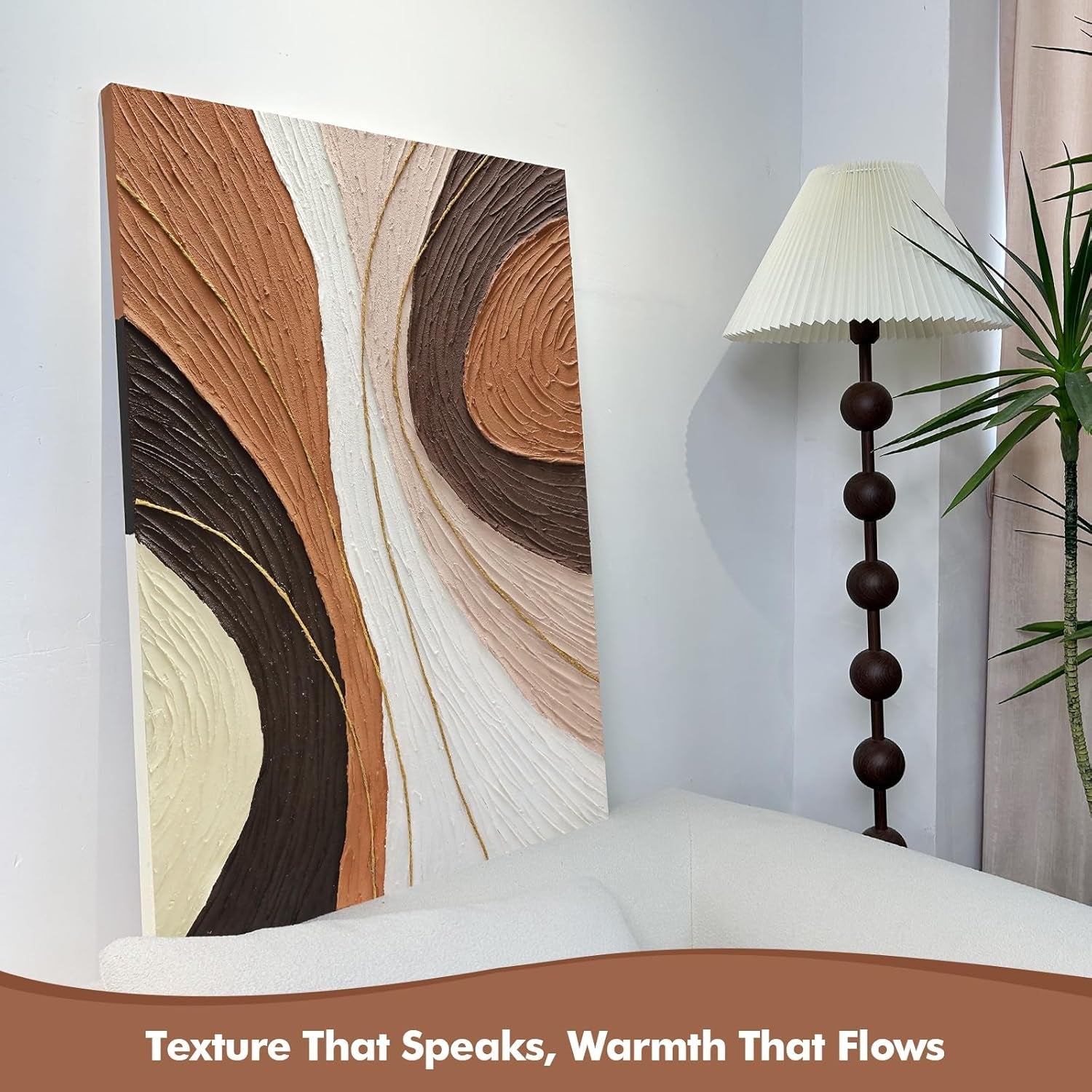Contemporary Neutral Wall Art Plaster Texture Abstract-3