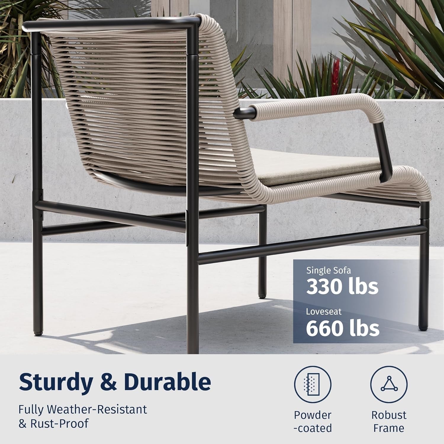 Modern Four Piece Patio Furniture Set for Outdoor Spaces-3