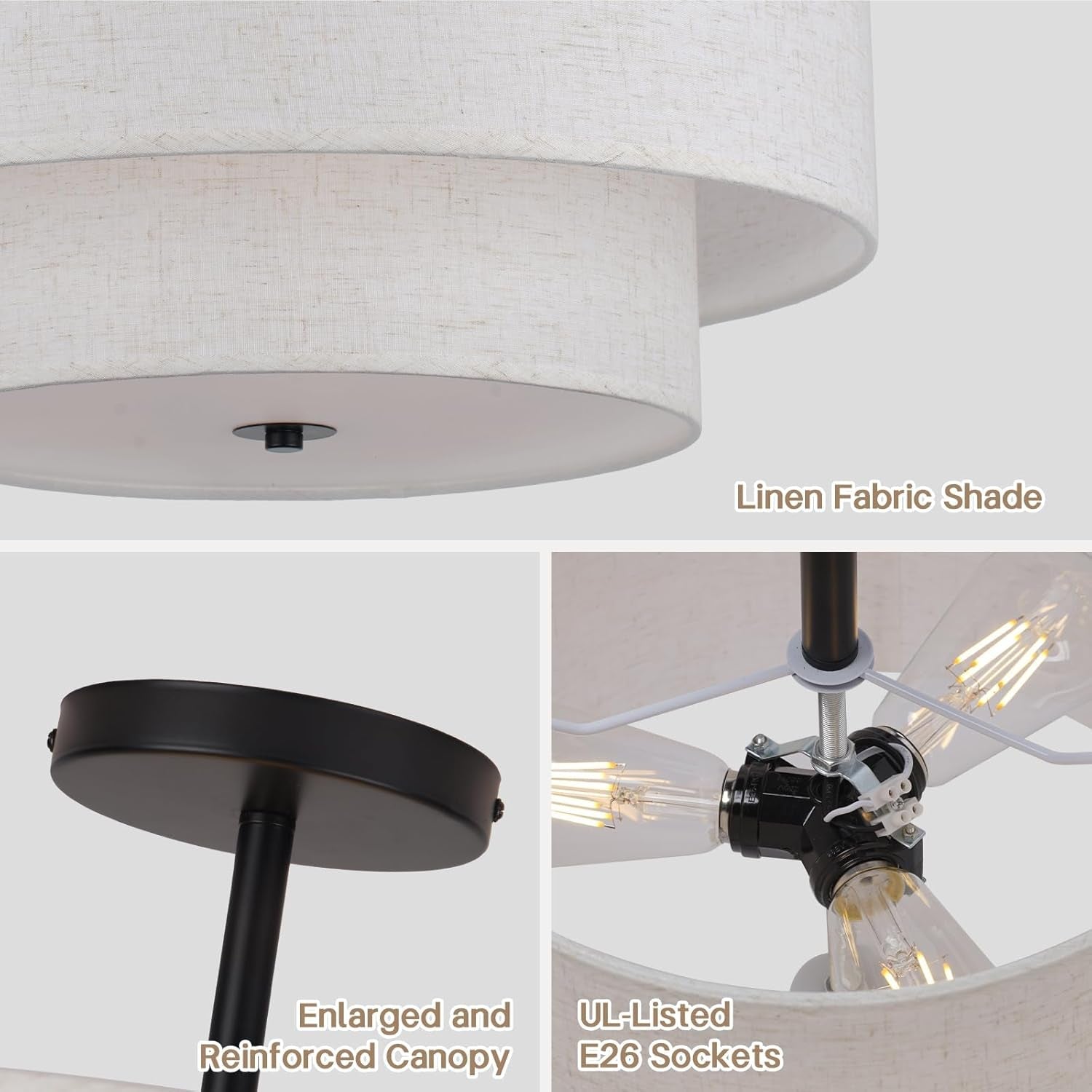 18 Inch Industrial Grade Drum Semi Flush Ceiling Light-2