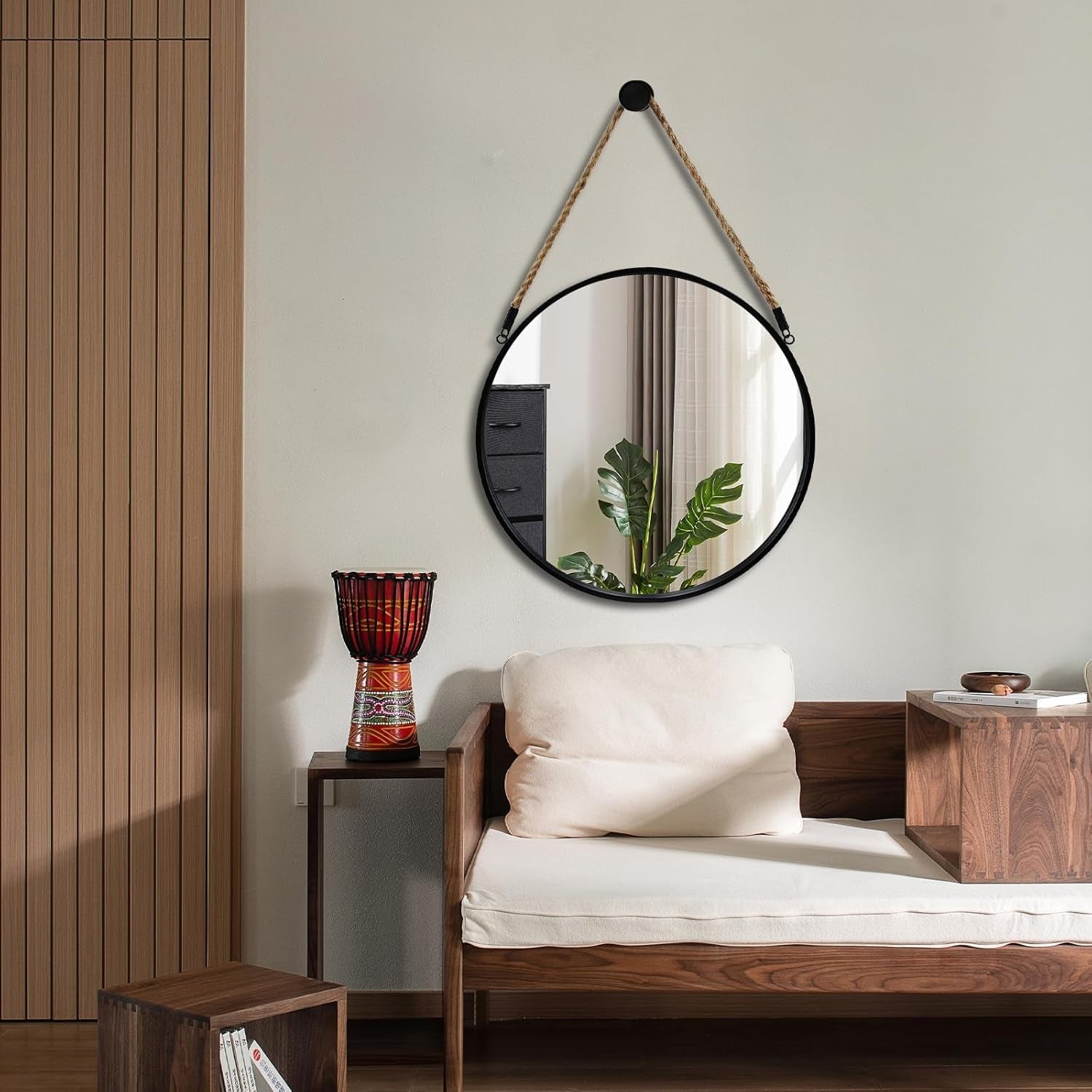 20 Inch Round Hanging Mirror Wall Mounted Classic-1