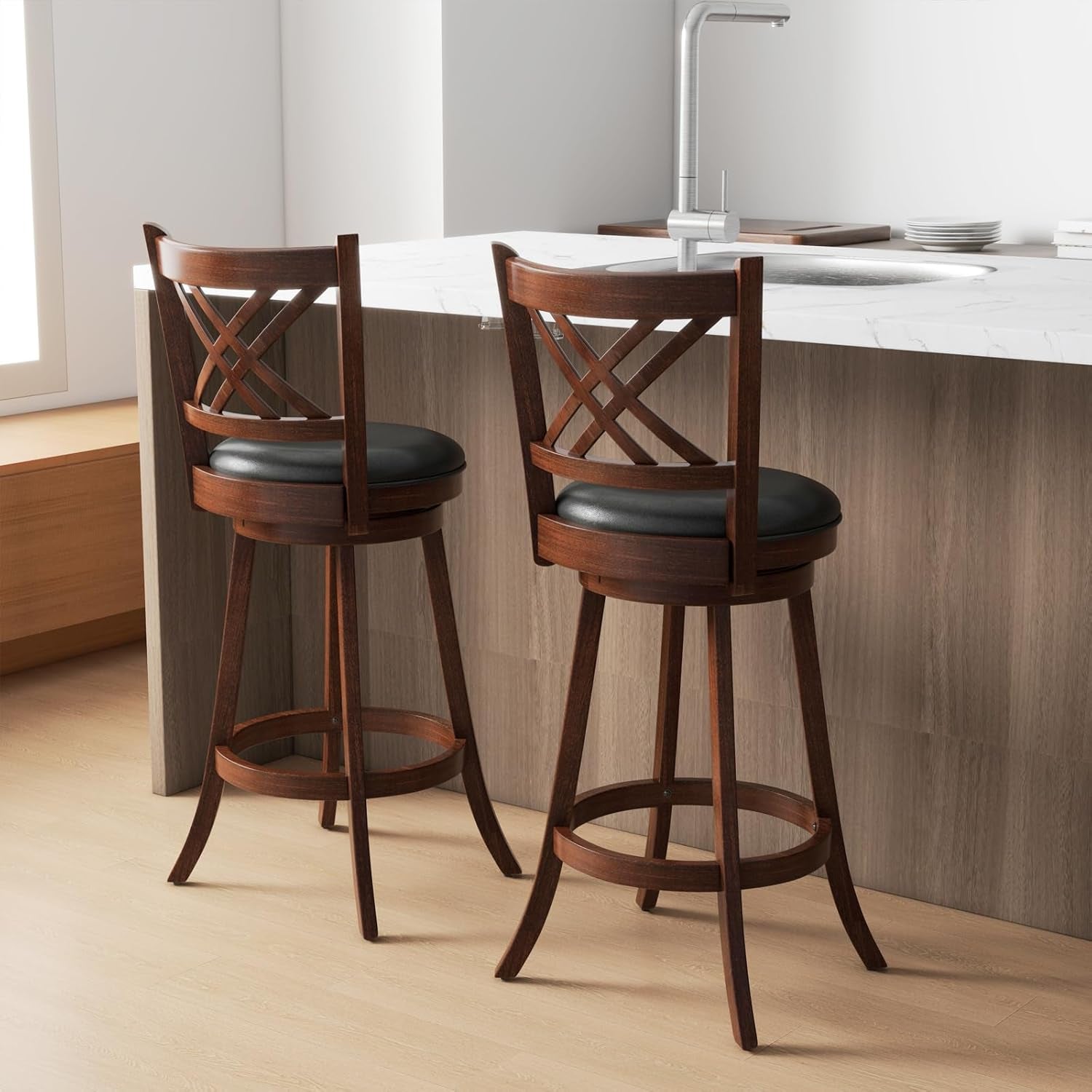 360 Degree Swivel Bar Stools Set of Two-1