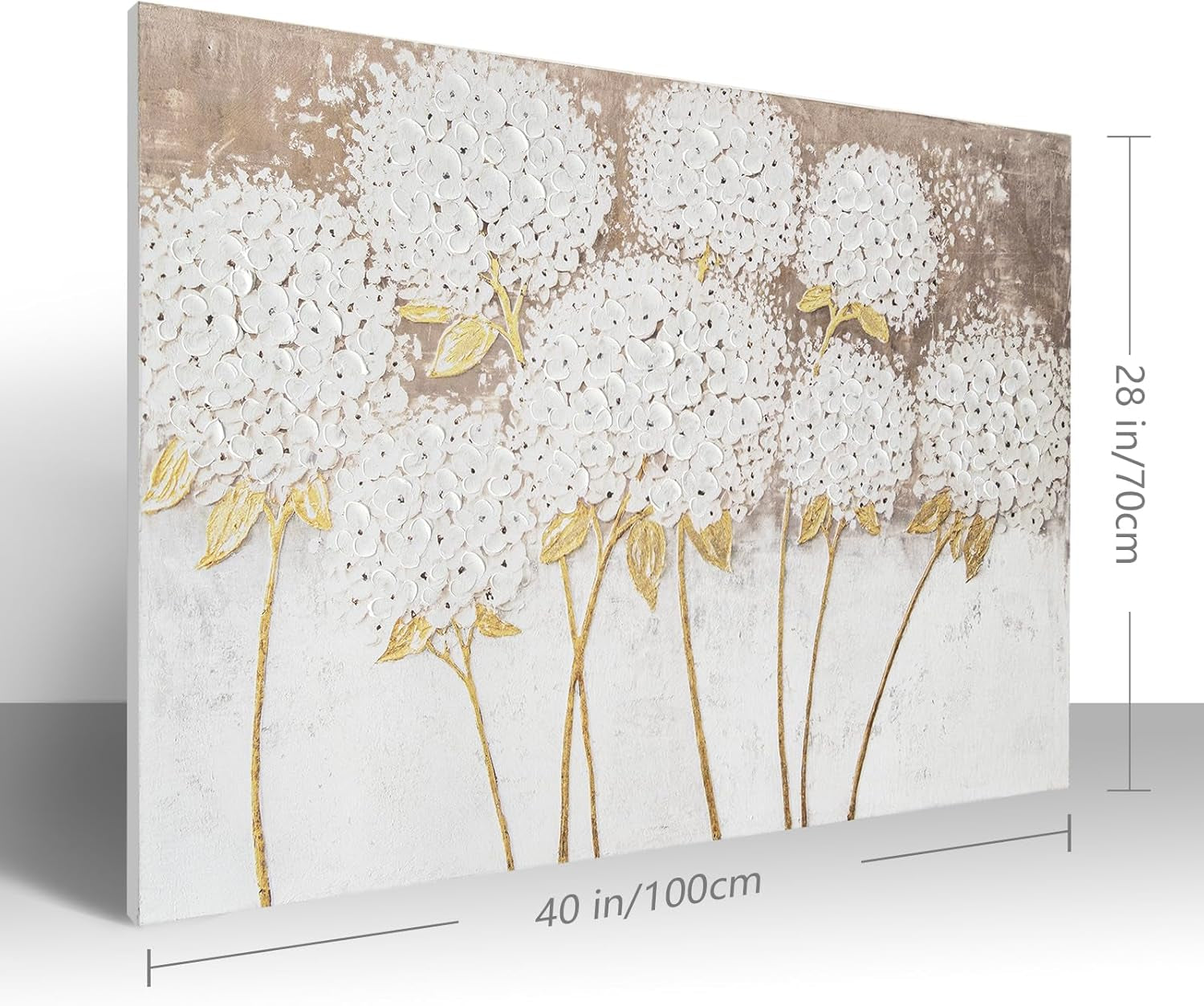 40x28 Inches White Hydrangea Canvas Wall Art Decorative-3