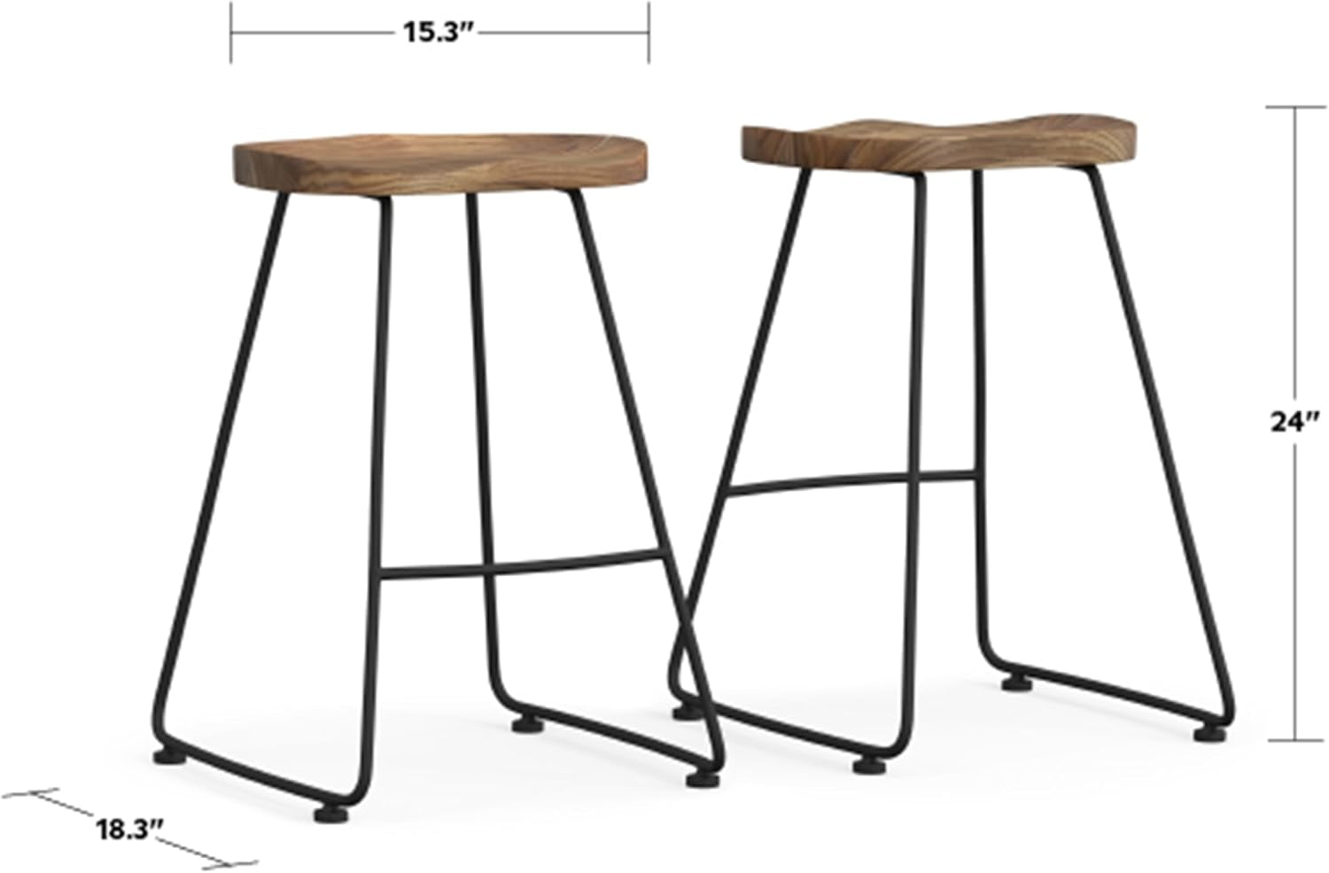 Amberly Natural 24 Inch Saddle Counter Height Bar Stool Set-2