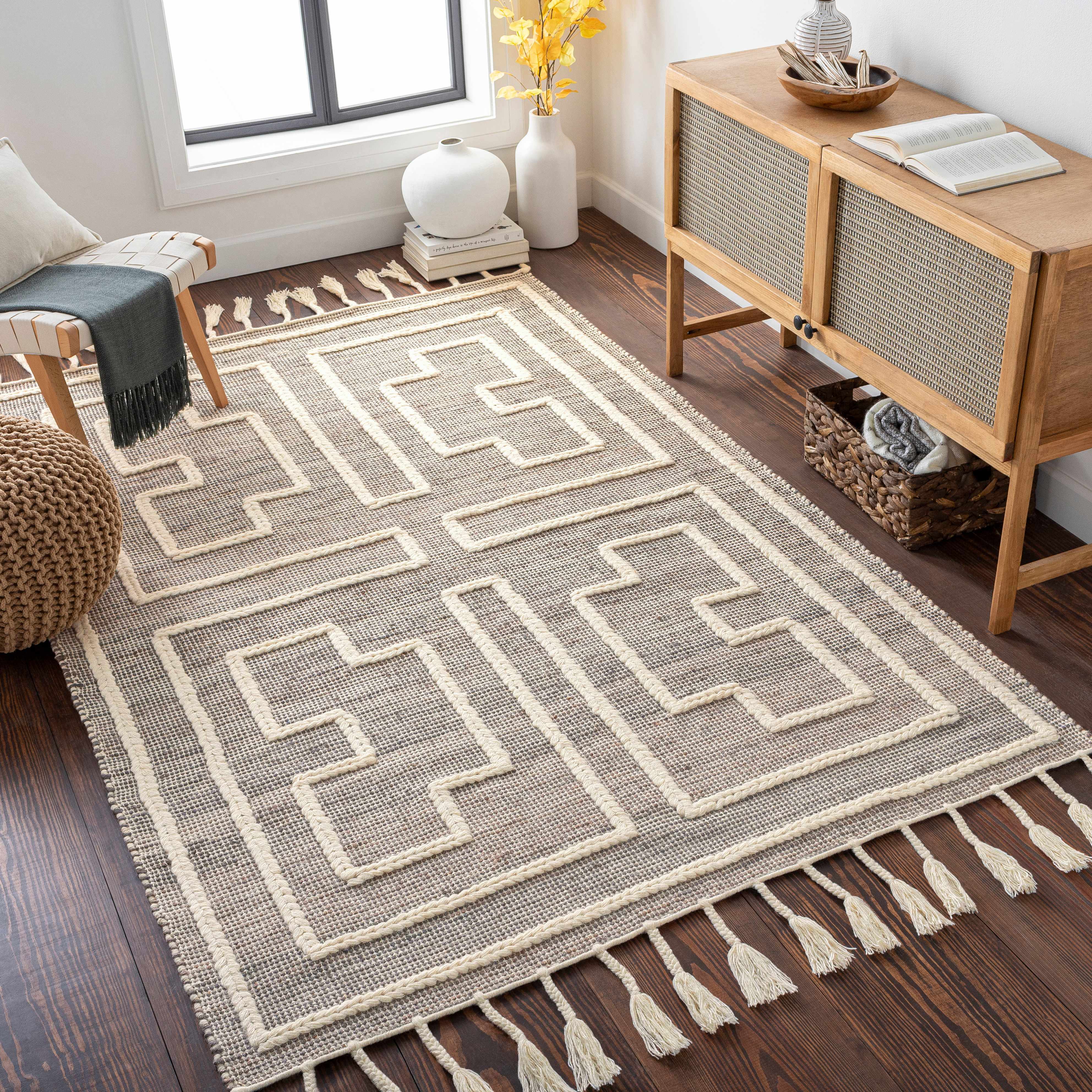 Azra Tasseled Jute&Wool Rug - Clearance