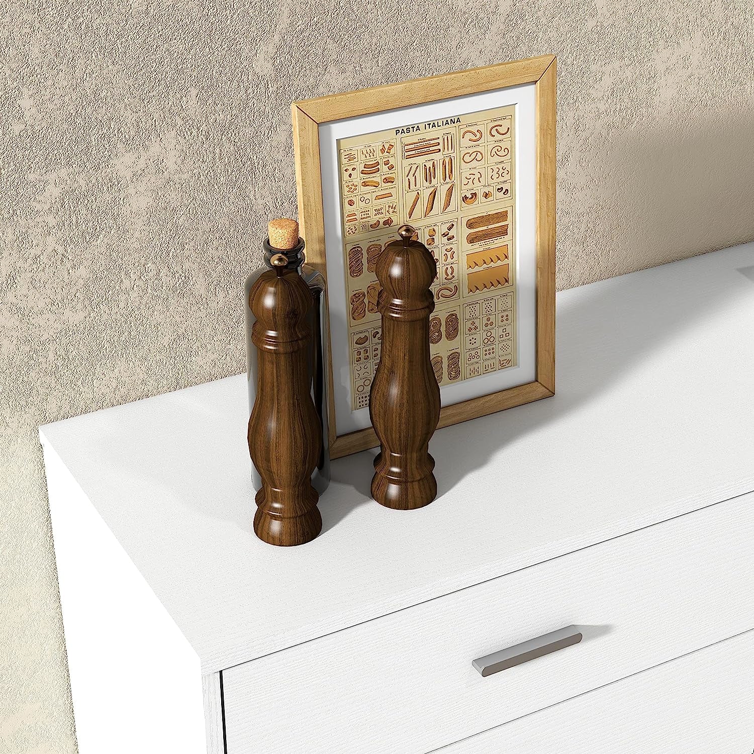 White Wooden 6-Drawer Bedroom Dresser-1