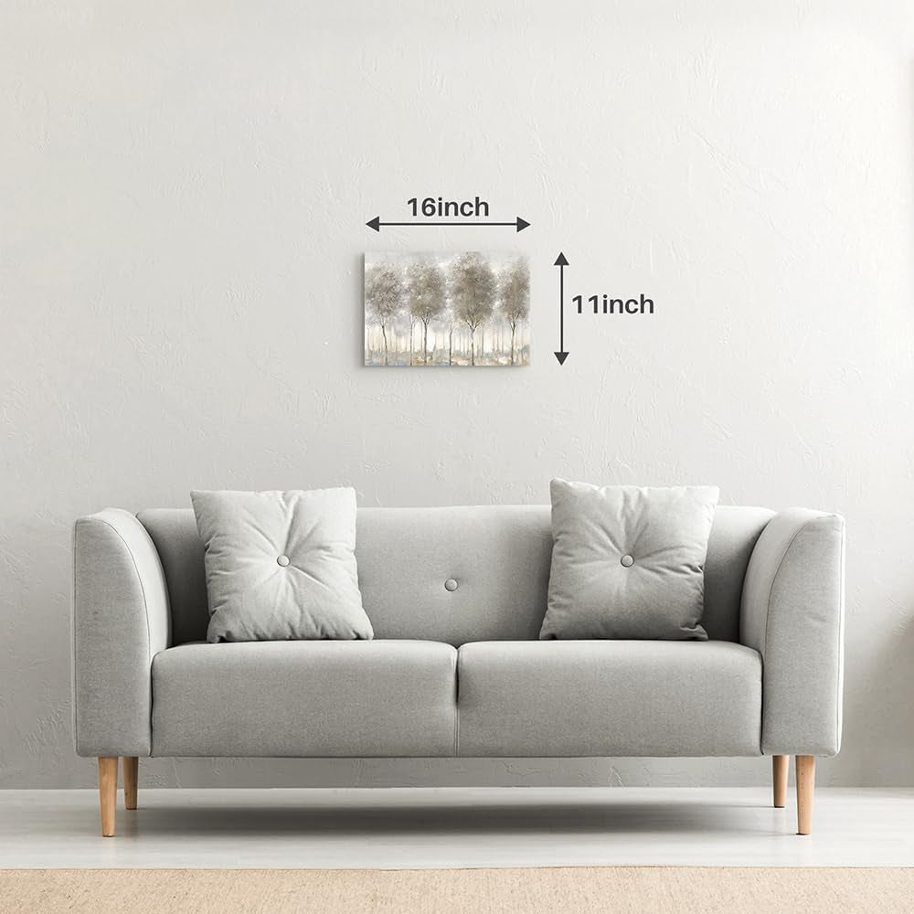 Monochromatic Abstract Forest Tree Canvas Wall Art-1