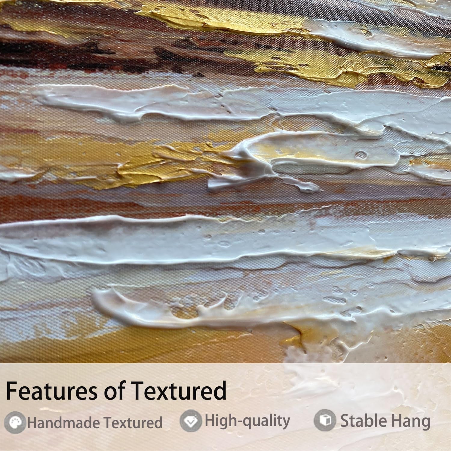 Extra Large 58x29 Abstract Wall Art Warm Earth Tone Finish Canvas-3