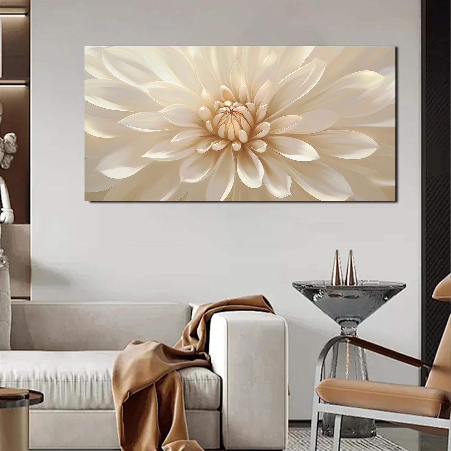 Oversized Floral Luxurious Canvas Wall Art 20x40 Inches-1
