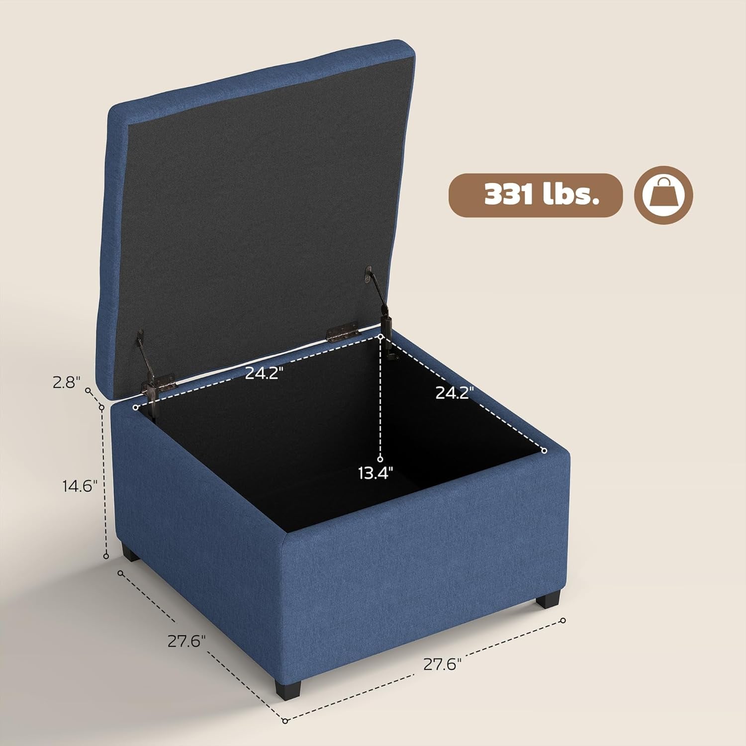 Blue Storage Ottoman With Large Hidden Compartment-2