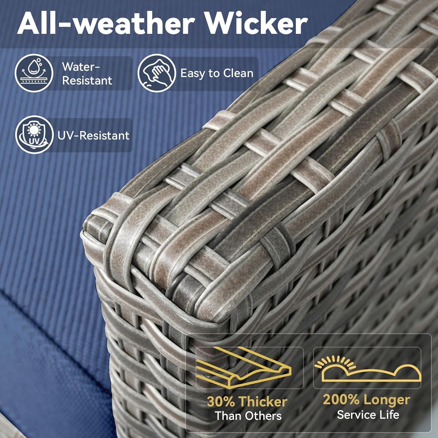 Outdoor Patio Furniture Set 5 Piece All Weather Wicker-2