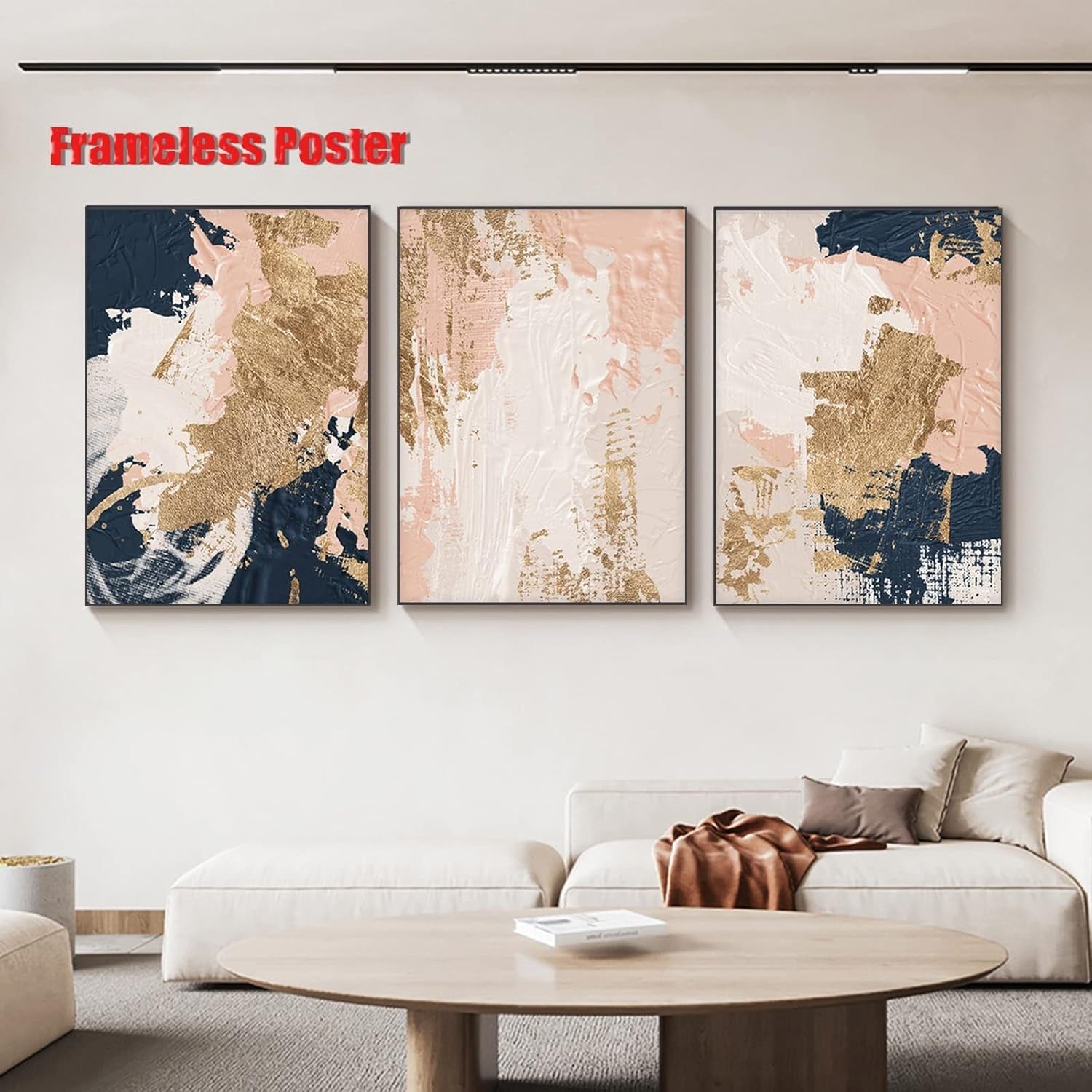 Cerulean Blue Canvas Triptych 16x24 Inches Wall Art-4