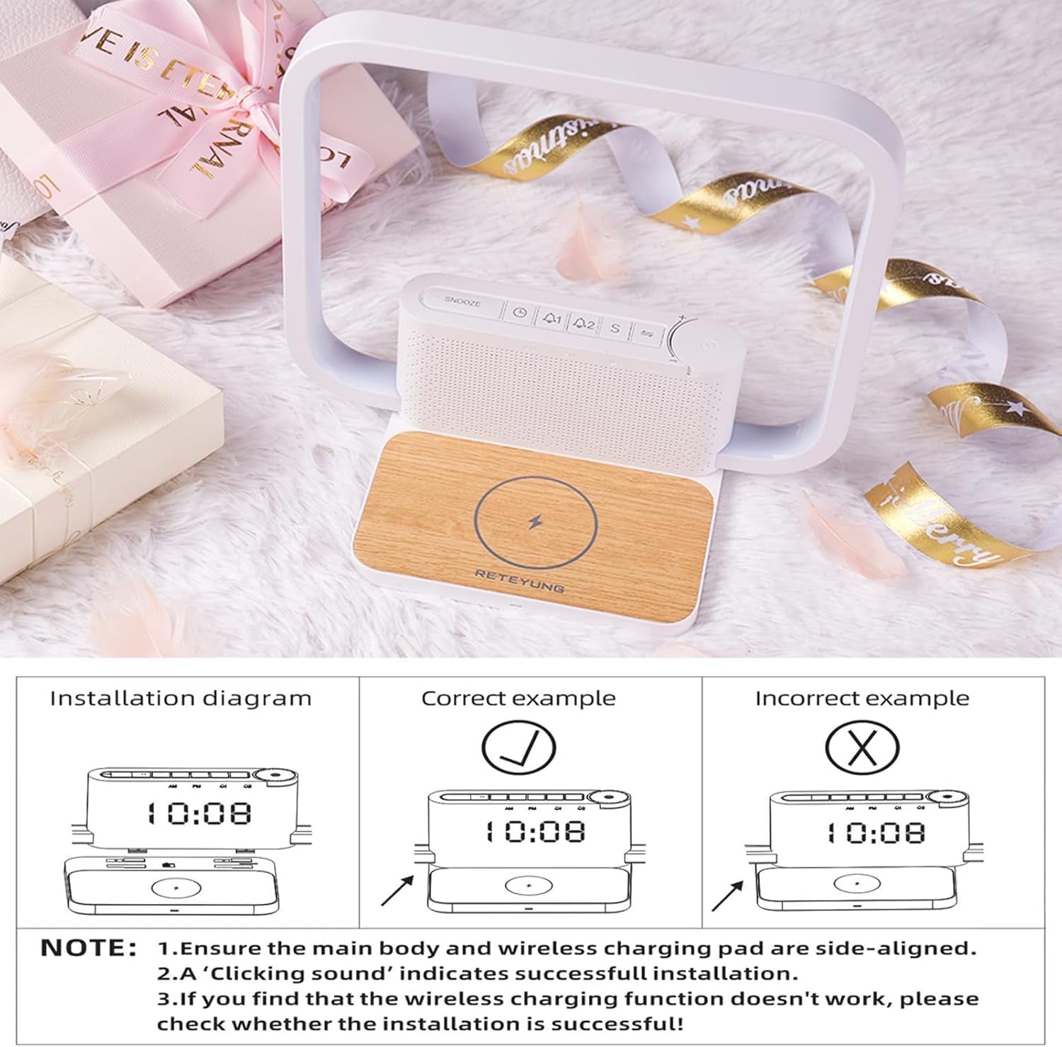 Sunrise Alarm Clock With Wireless Charging Station-1