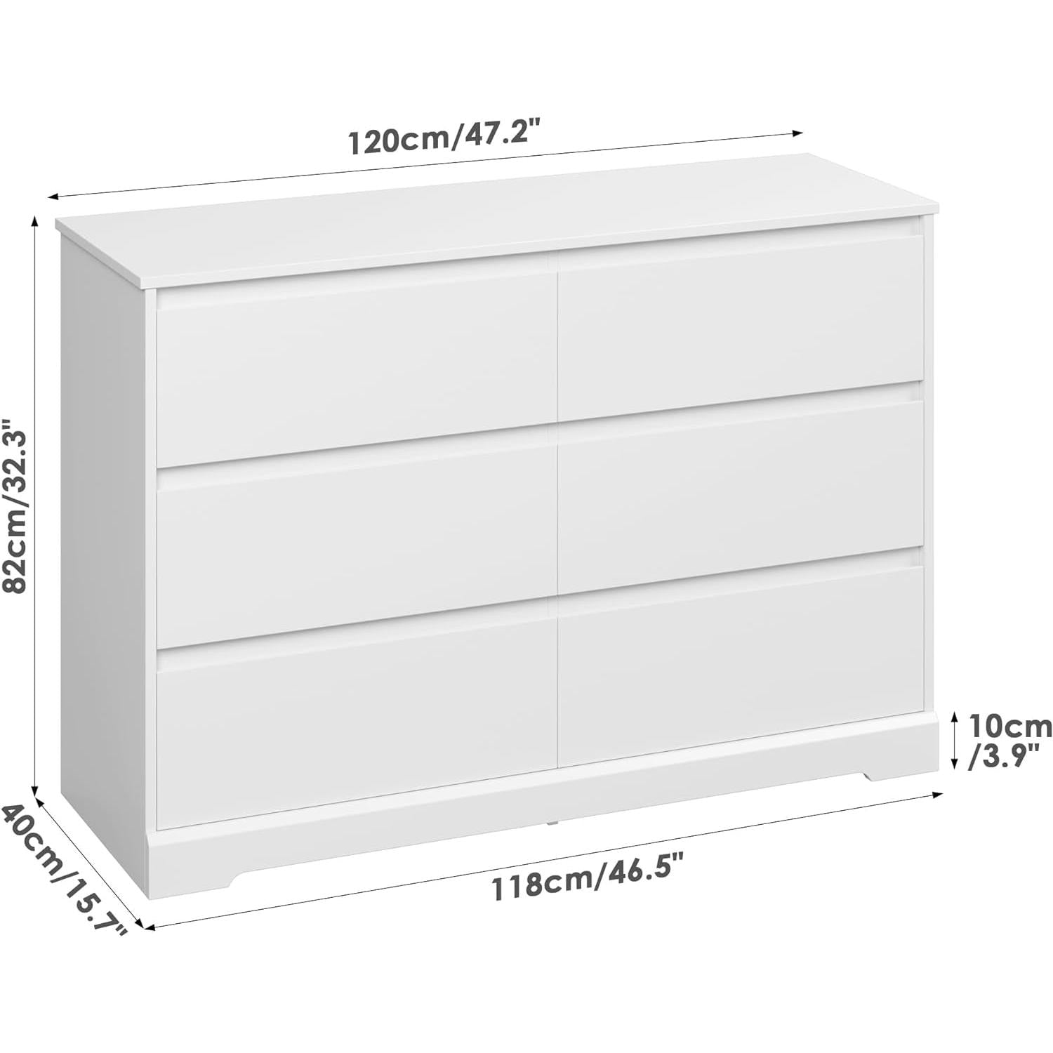White 6-Drawer Dresser with Deep Storage-2