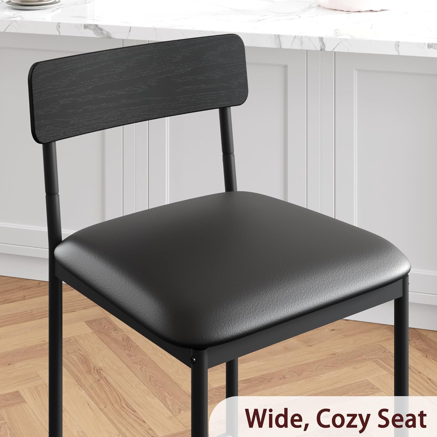 Bar Stools Four Pack With Back 25.5 Inch Rustic Black-4