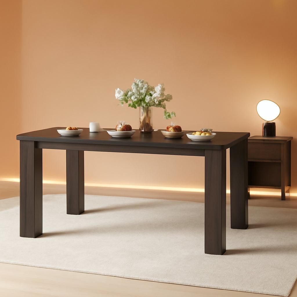 63 Inch Rectangular Dining Table Black IndustrialGrade-0