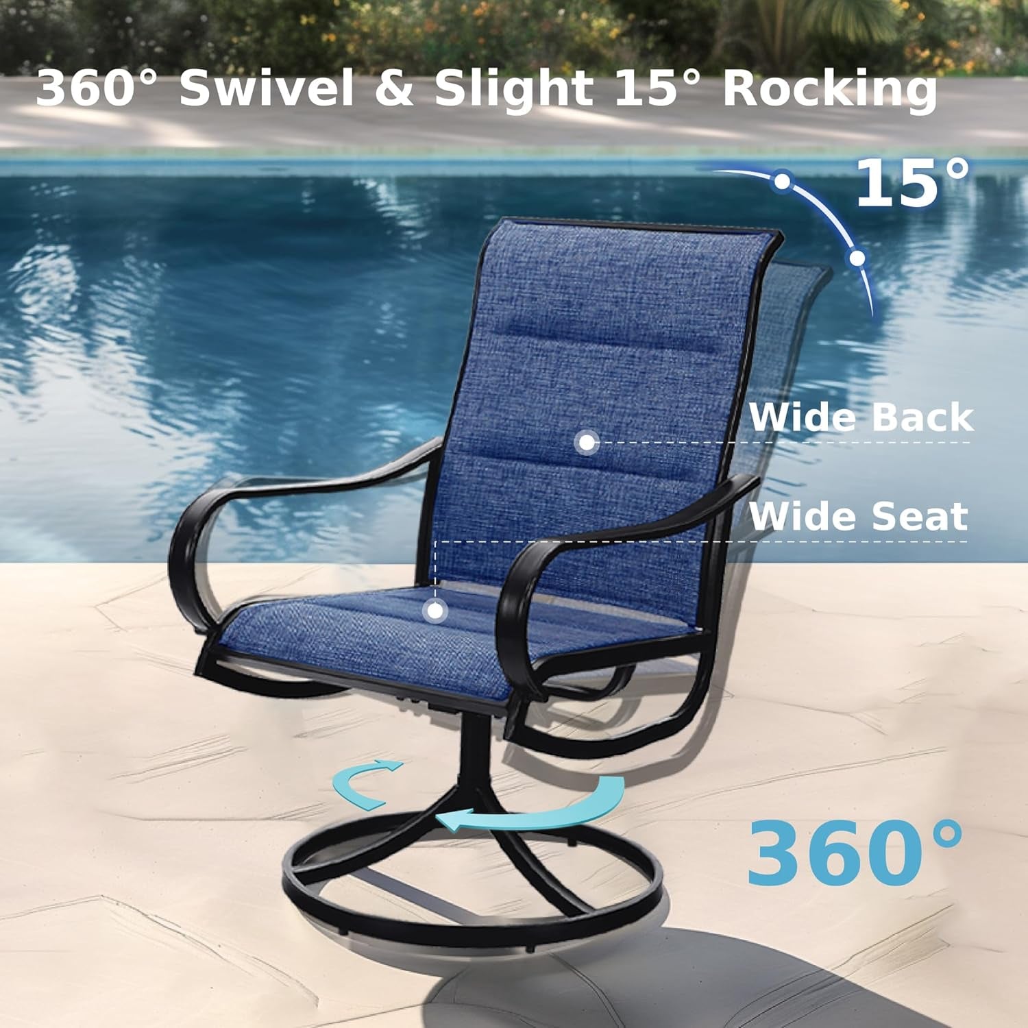9 Piece Patio Dining Set 60 Inch Square Table Blue-4