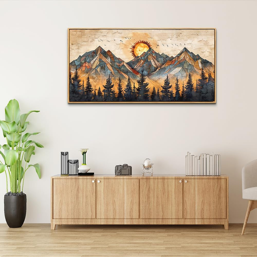Elegant Textured Canvas Modern Wall Art 24x48 Inches-2