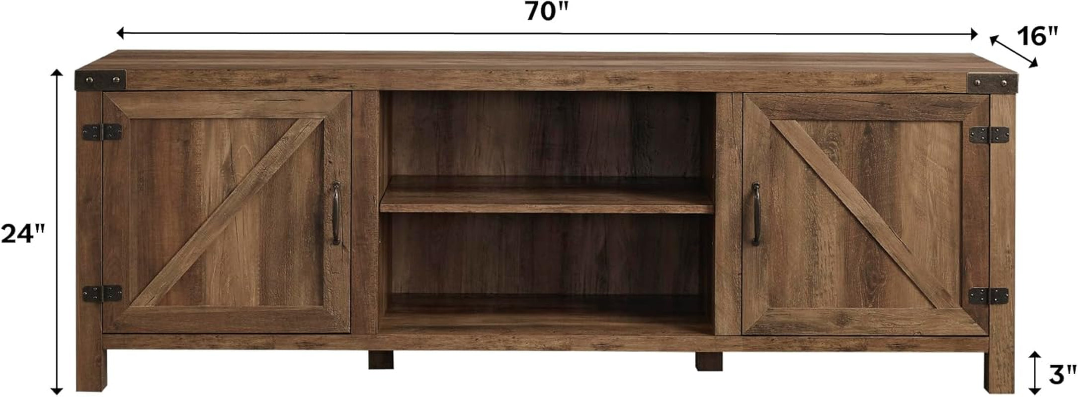 Rustic Oak TV Stand for 70/80 Inch TVs-2