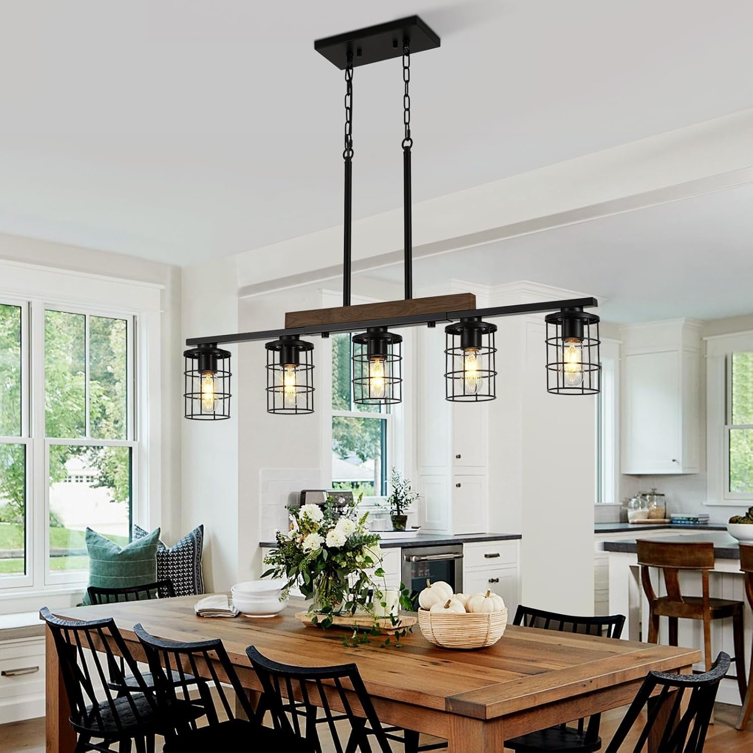 Black Chandelier 36 Inch Overhead Luminaire Fixture-1
