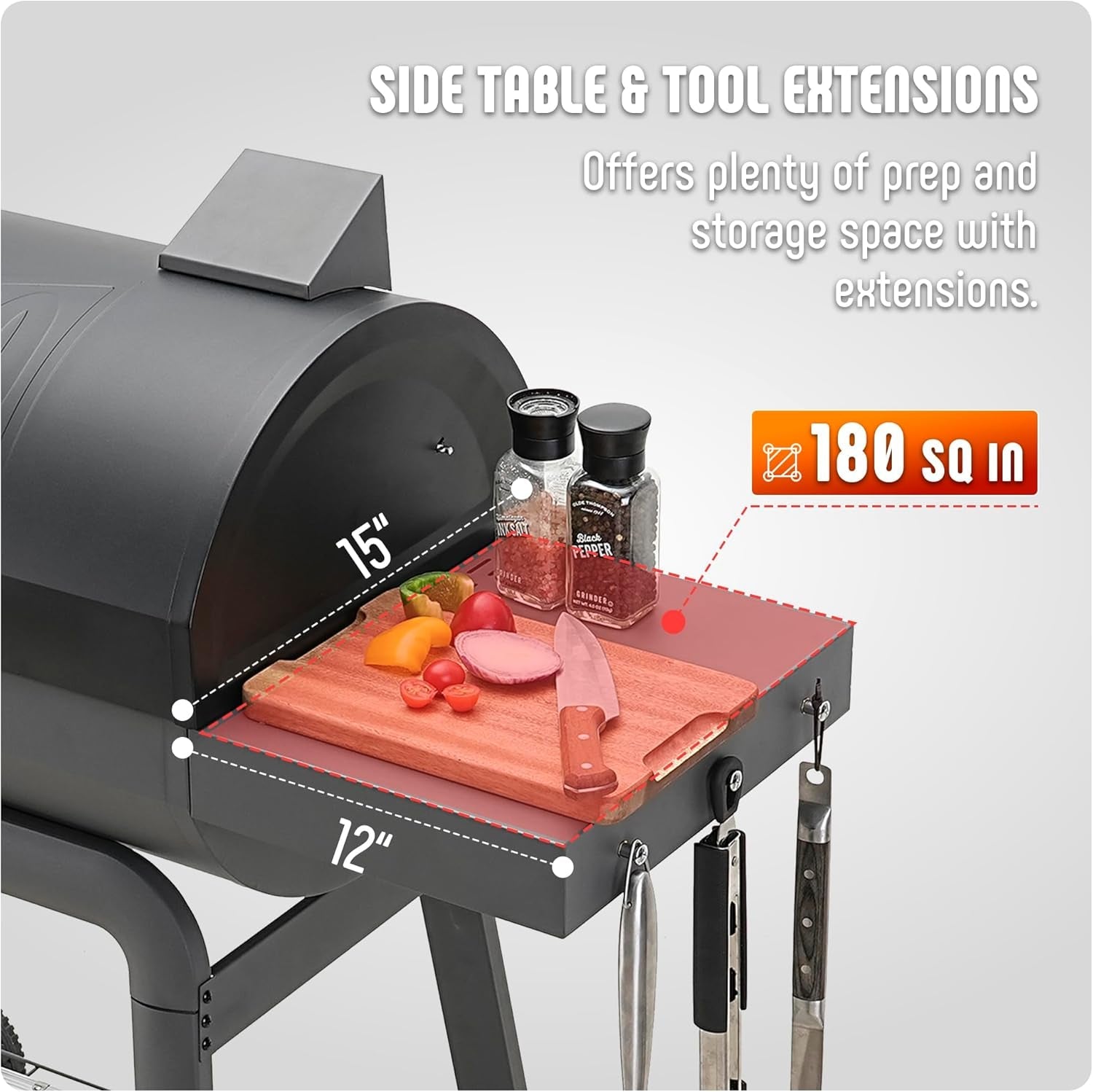 Outdoor Charcoal Grill With 30 Inch Cooking Surface Black