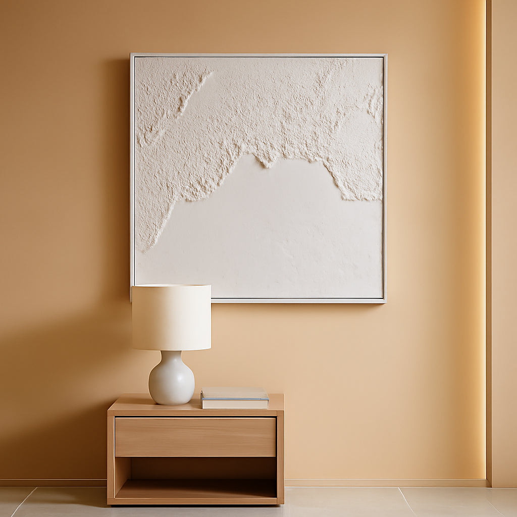 White Textured Oceanic Wave Wall Art 120 By 60 Centimeters-0