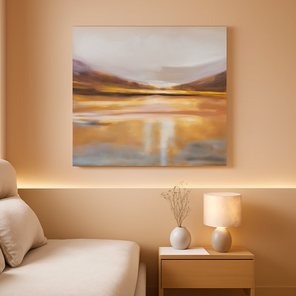 Extra Large 58x29 Abstract Wall Art Warm Earth Tone Finish Canvas-0