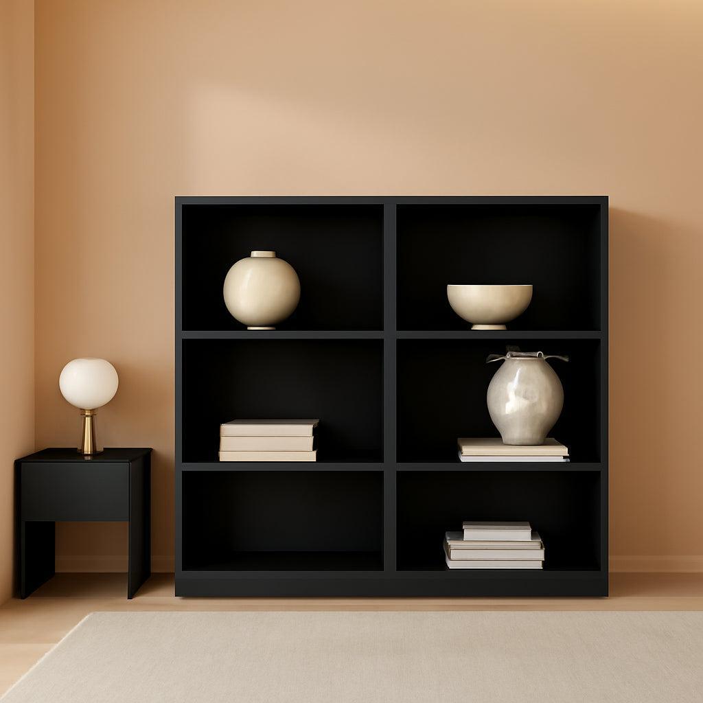 Universal Small 2 Shelf Bookcase Black Set of 2 Home Office-0