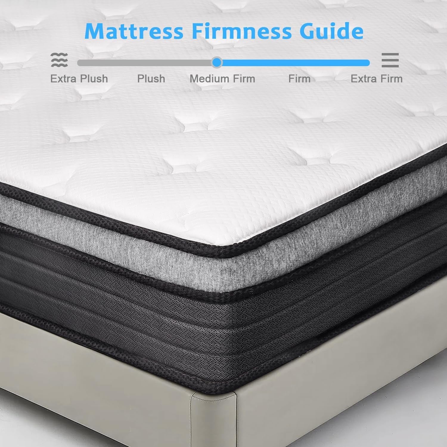 Queen Size Hybrid Mattress Medium Firm Pocket Spring Comfort-2