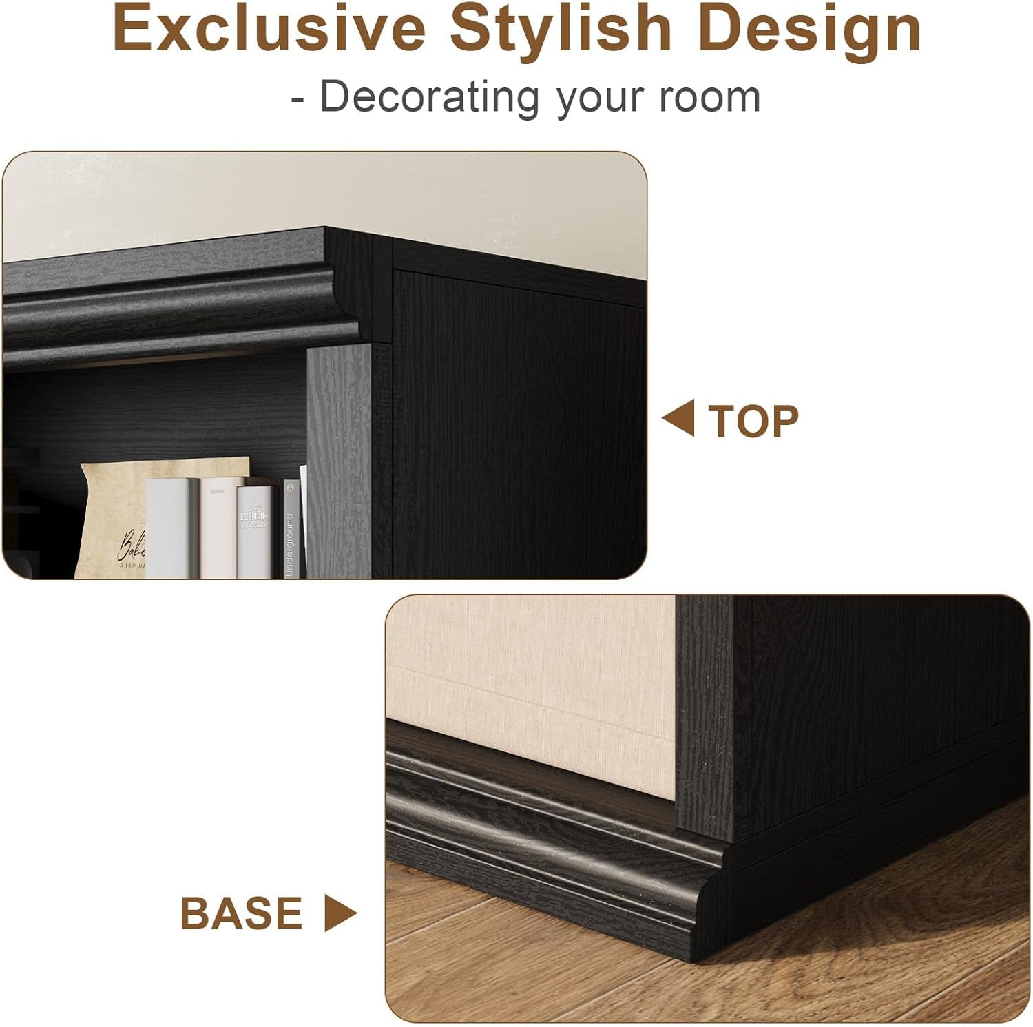 28 Inch Wide Tall Bookcase With 6 Tiers Freestanding-2