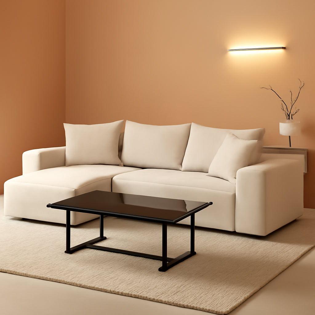 Beige L-Shape Modular Sectional Couch for Living Room-0